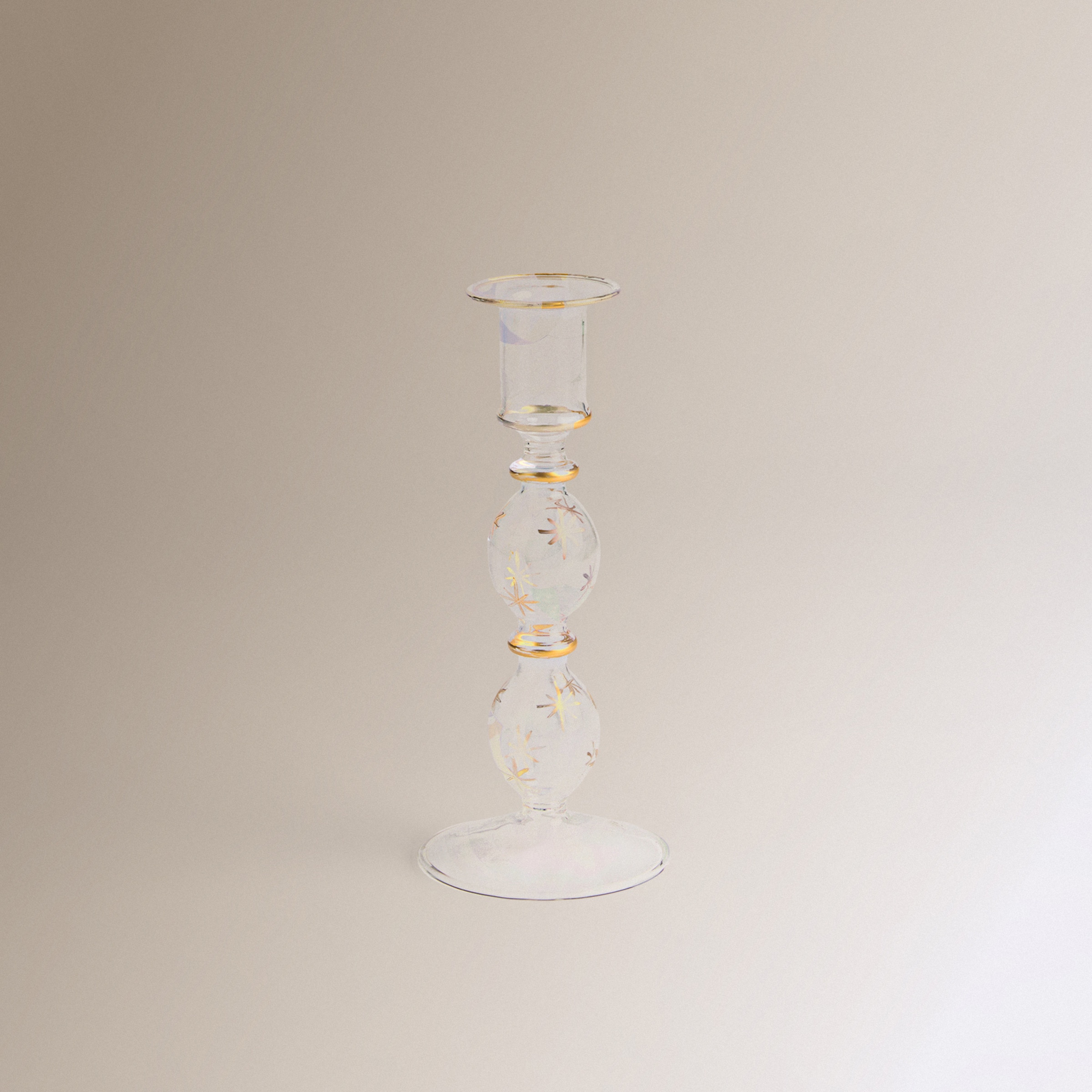 Candelabro de cristal Estrellas Navidad Transparente-2