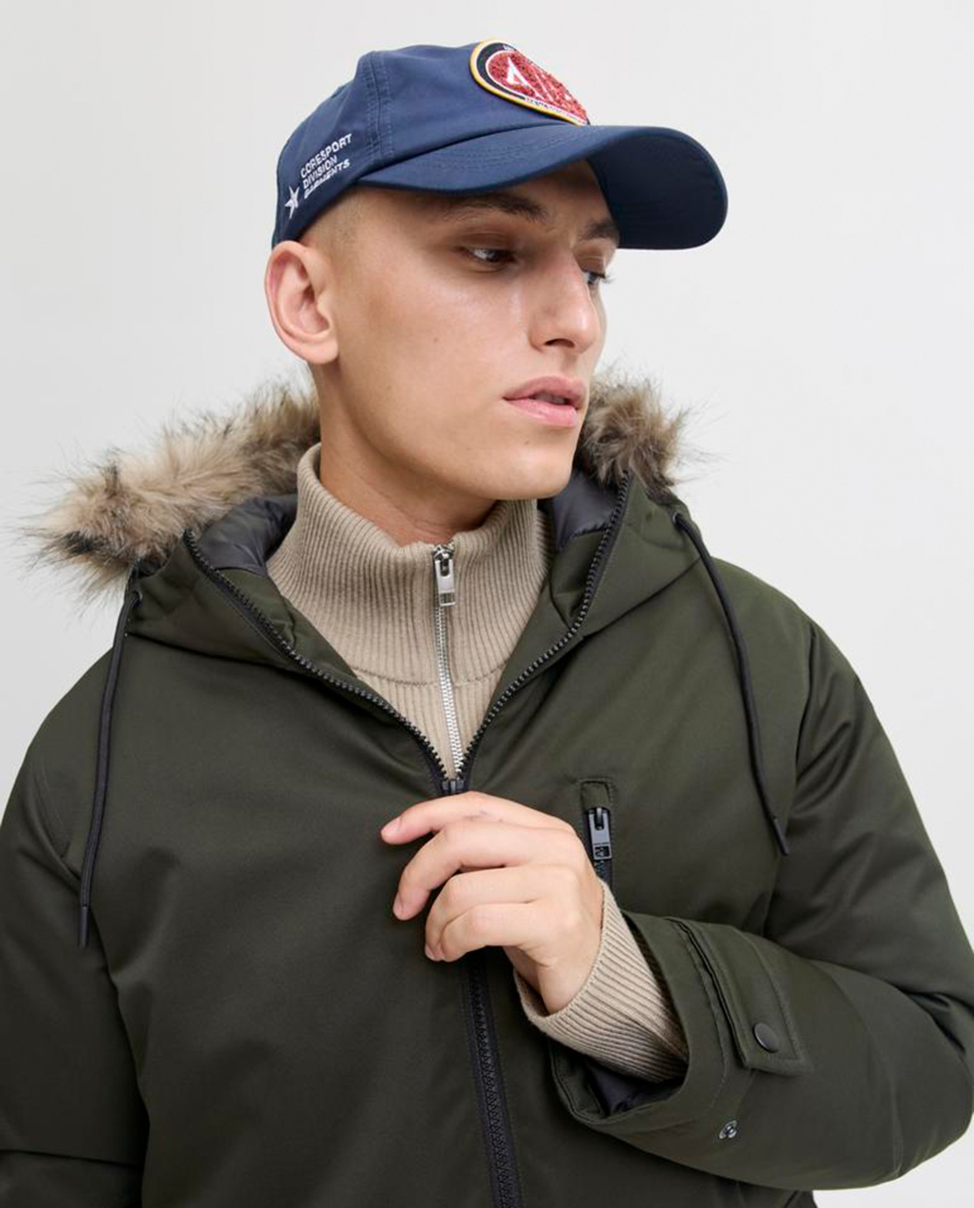 Parka de homem com capuz Verde-3