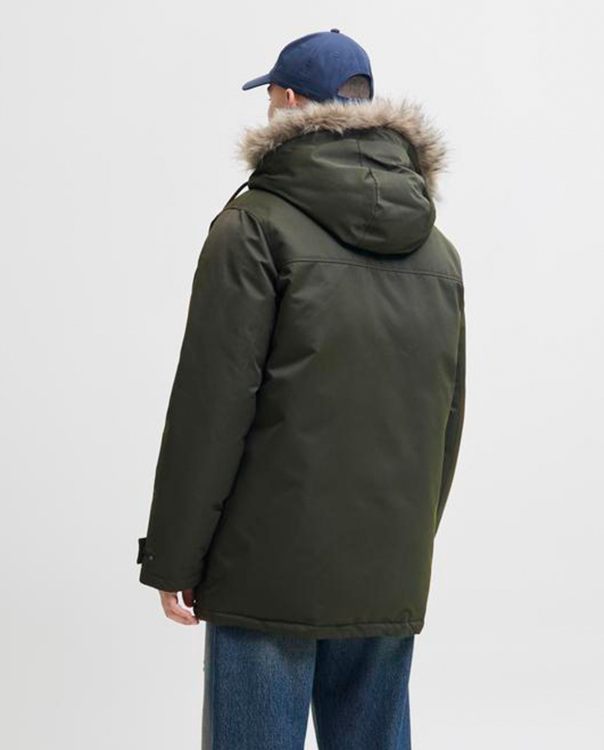Parka de homem com capuz Verde-2