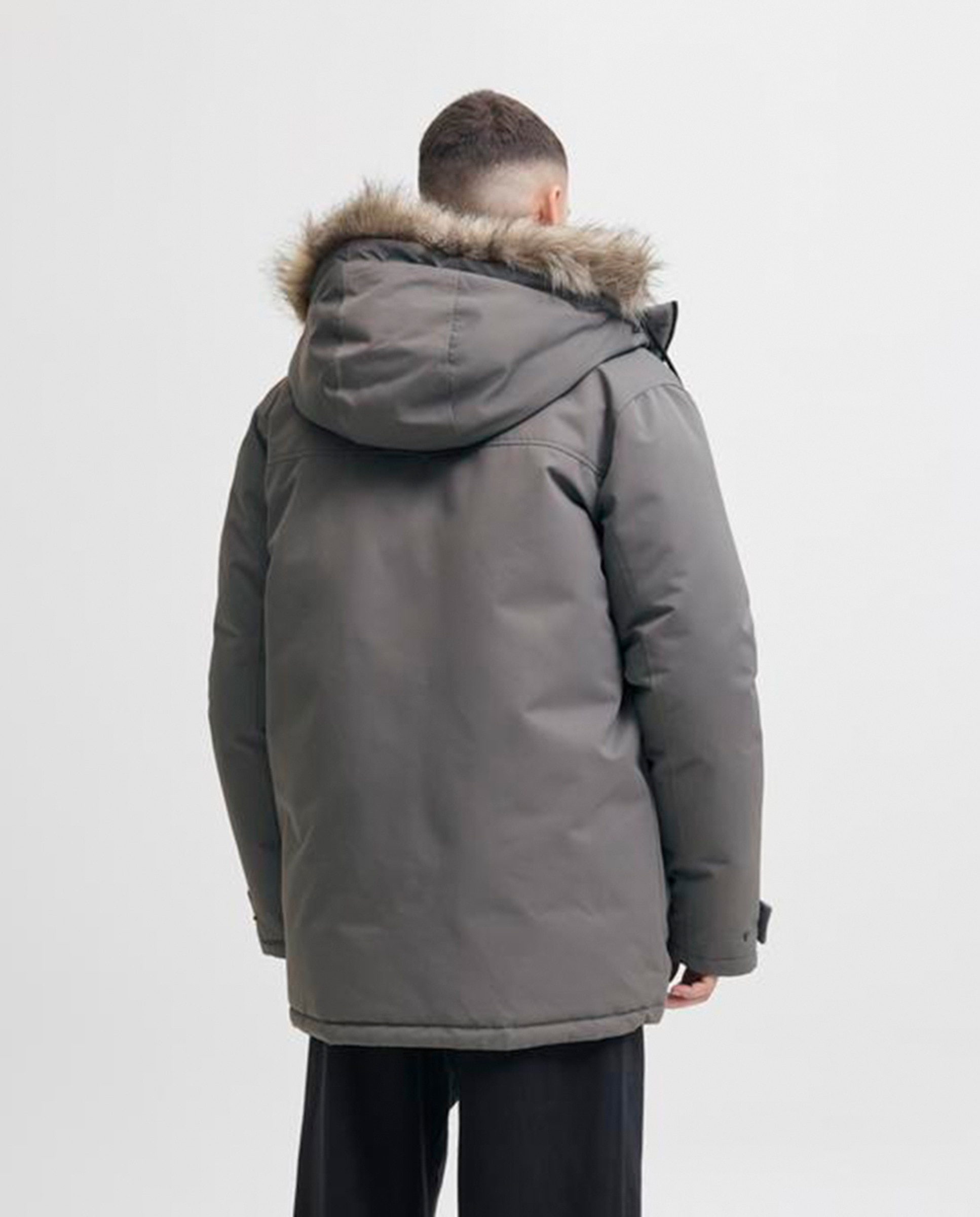 Parka de homem com capuz Cinzento-2