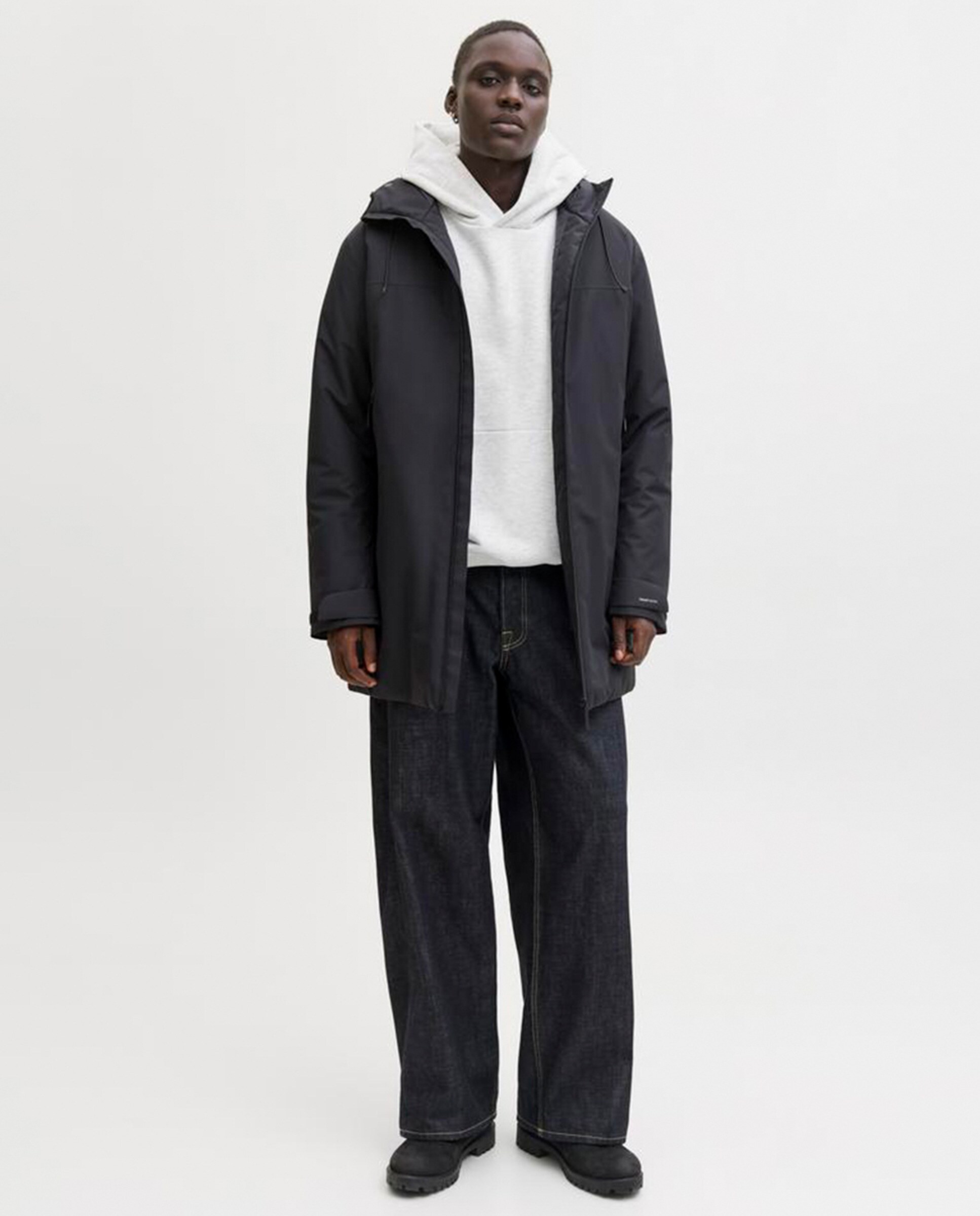 Sudadera de hombre con capucha y print - Jack & Jones - Gris claro Gris claro-8