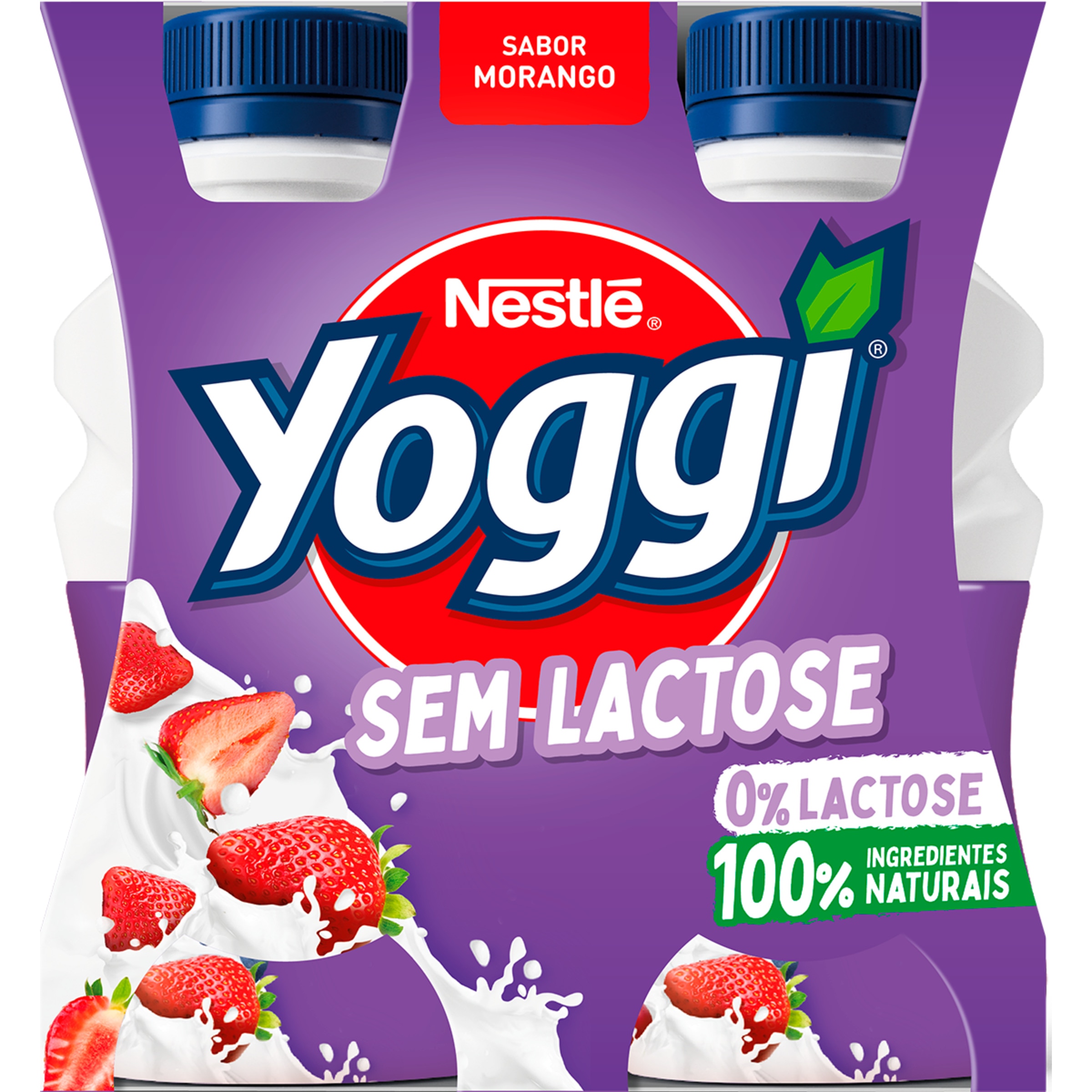 Iogurte Líquido de Morango sem Lactose Pack 4 embalagem 160 g