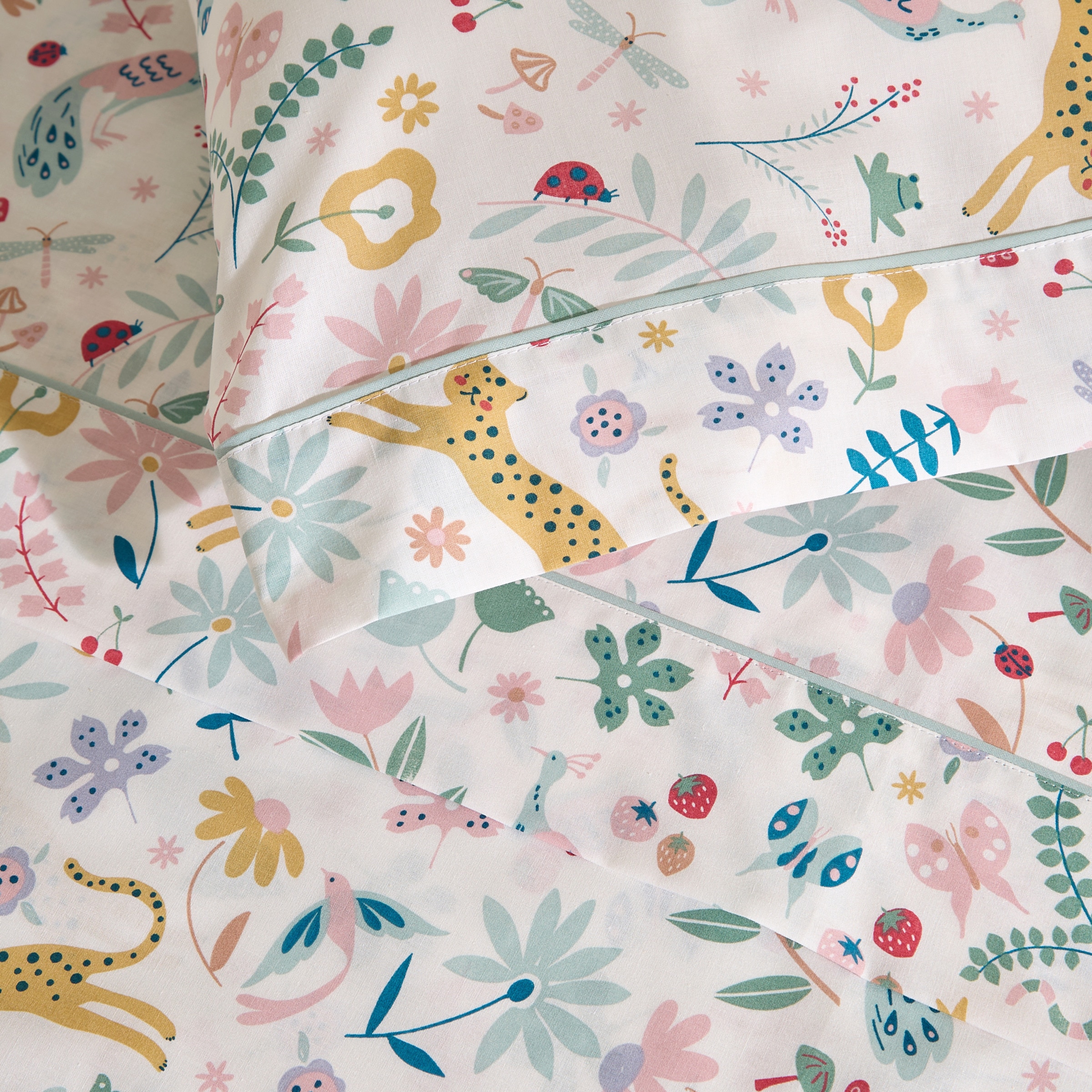 Conjunto de Lençóis com Lençol Ajustável Jardim Multicolor-3