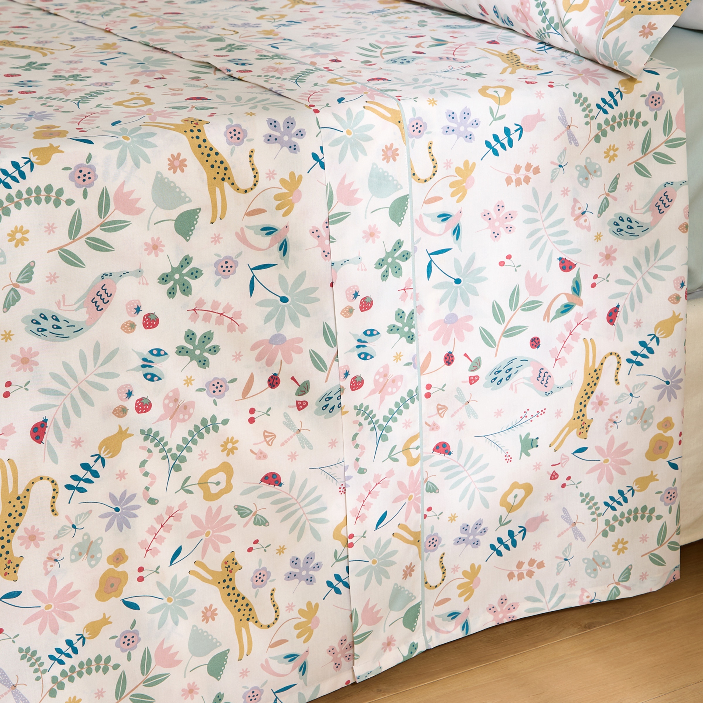 Conjunto de Lençóis com Lençol Ajustável Jardim Multicolor-2