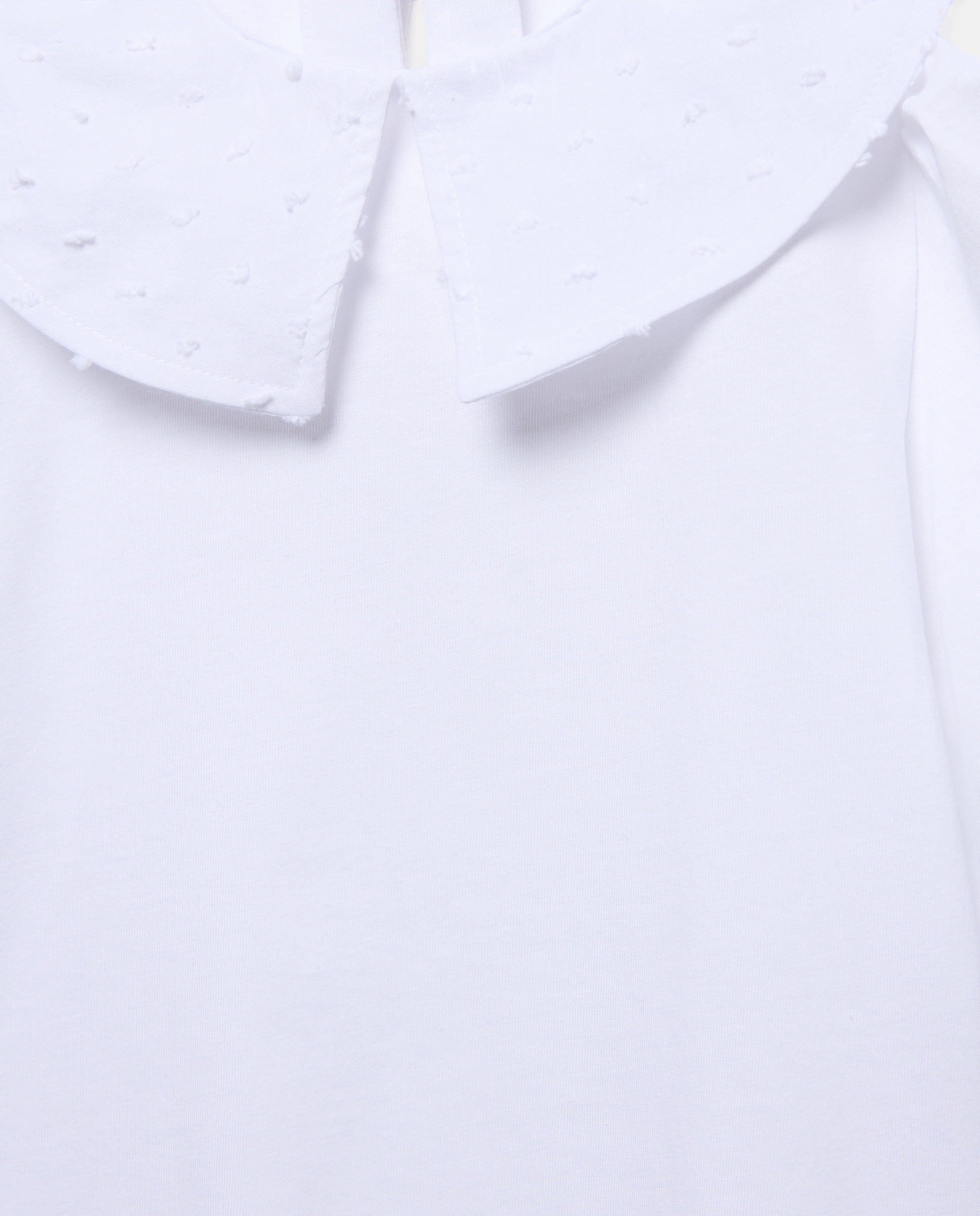 Camiseta niña cuello bordado Blanco-3