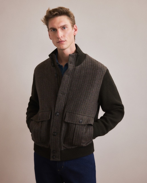 Cárdigan de hombre cremallera delantero tejido