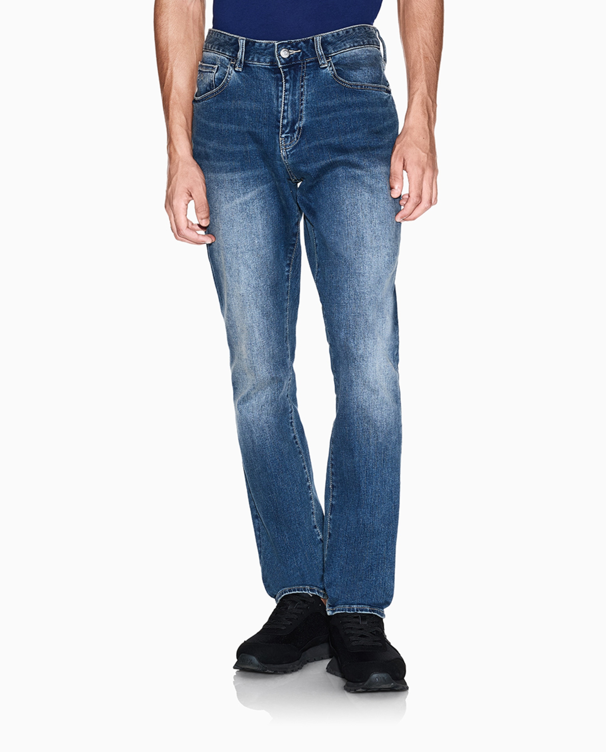Jeans J14 Slim Fit com Lavagem Média Azul-índigo-2