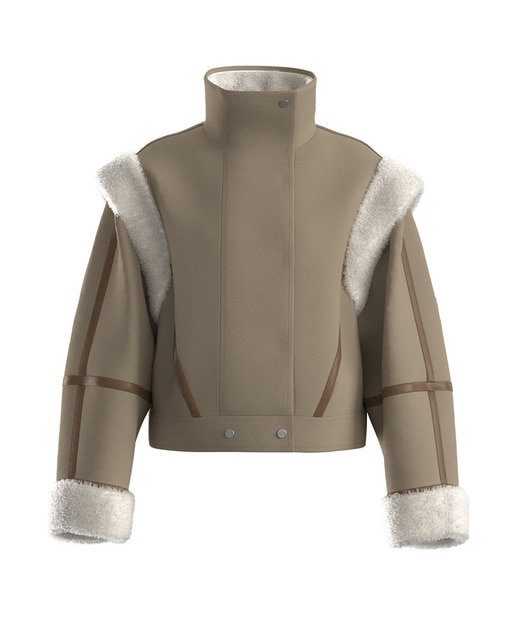 Imagem 0 de Sobretudo Curto de Polipele em Poliéster com Mangas Desmontáveis