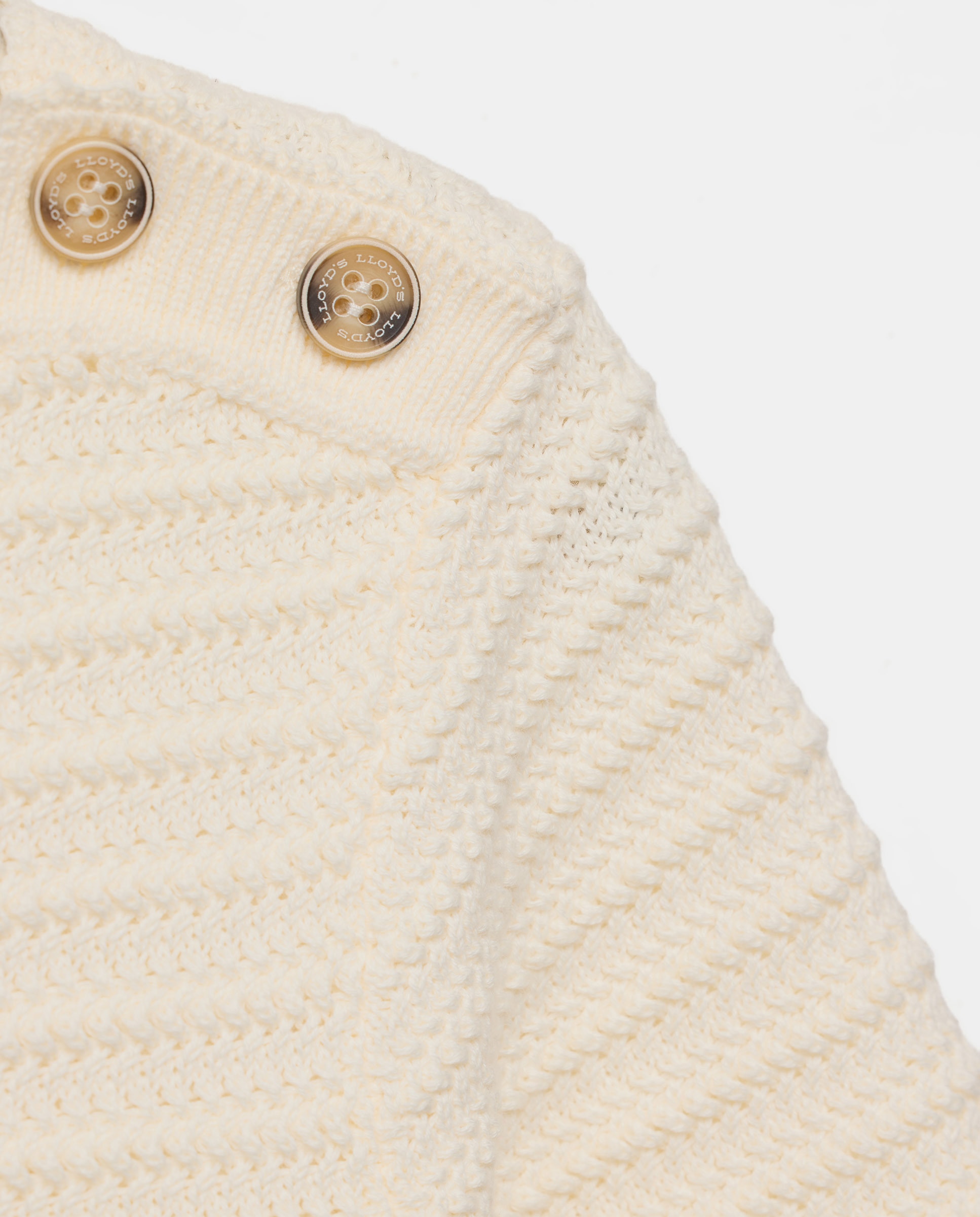 Camisola de Malha às Riscas com Botões no Ombro Branco-marfim-6