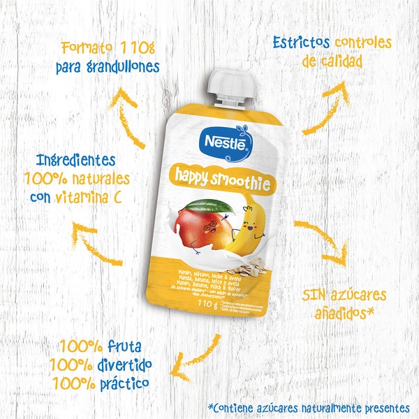 Fruchtmus und Cerealien Happy Smoothie Mango und Banane Beutel 110 g ab 12 Monaten