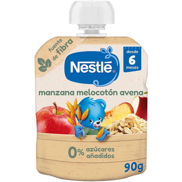 apple, peach and oat 0% added sugar bag 90 g from 6 months