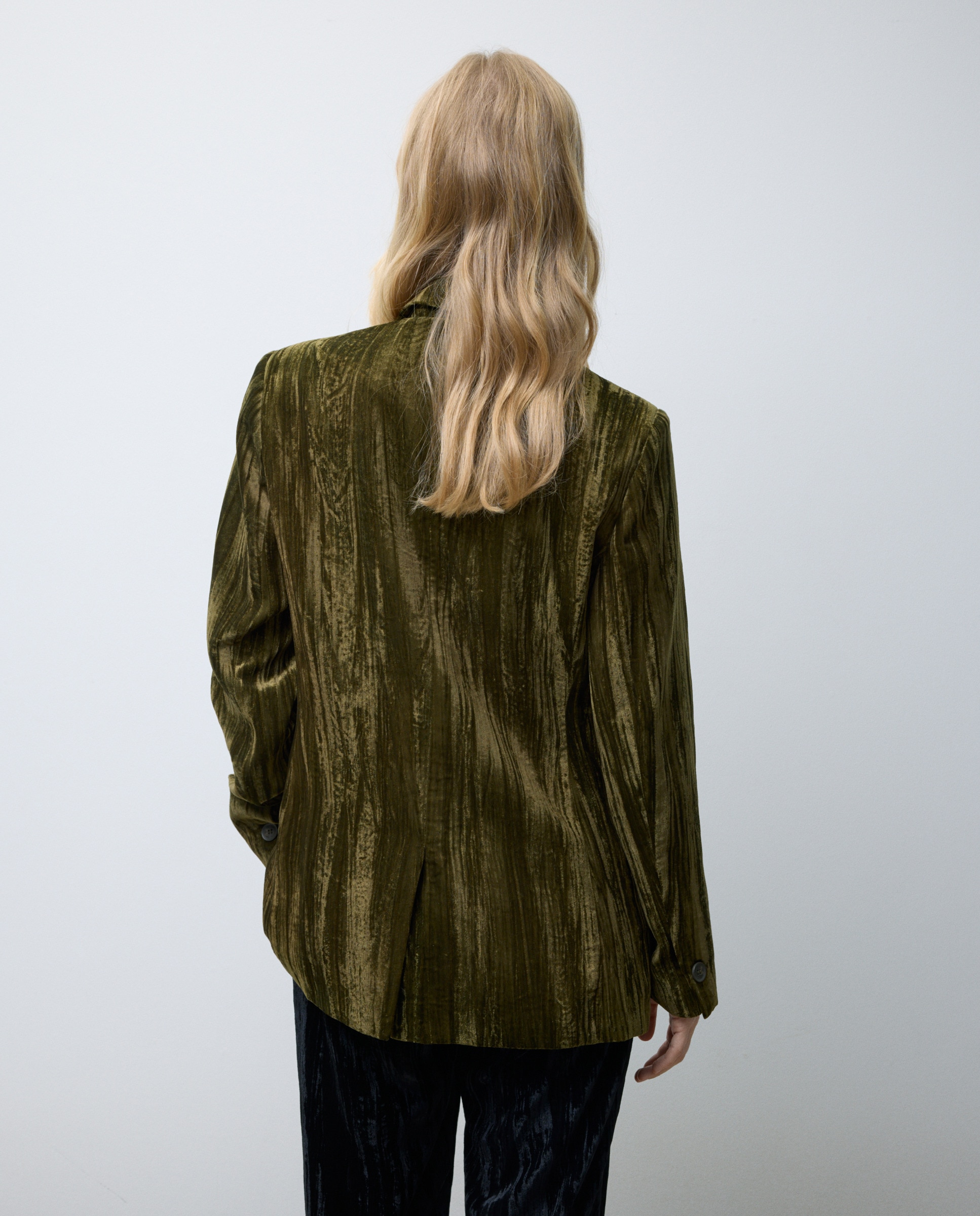 Blazer Liso de Veludo 530 Verde Escuro-4