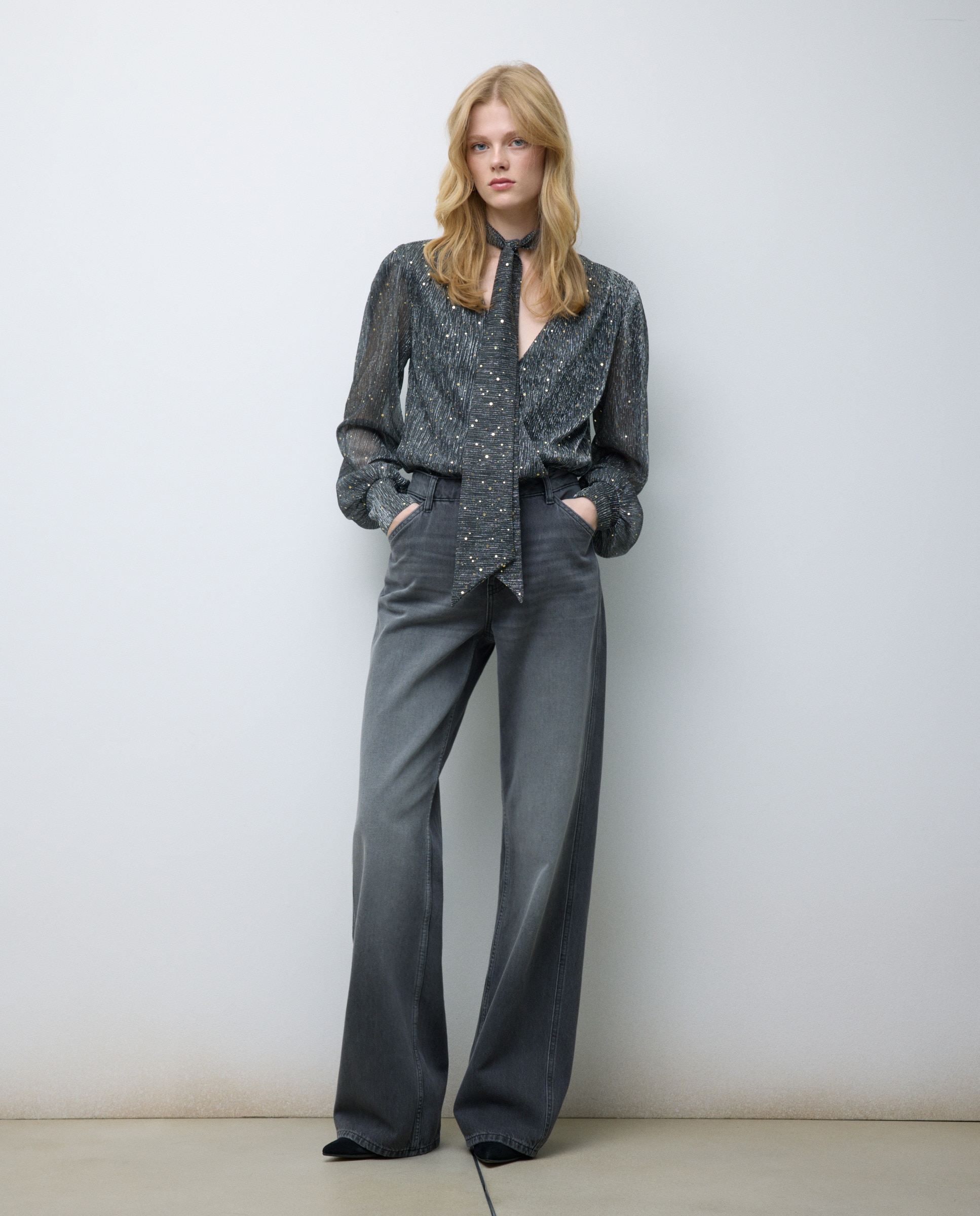 Body Liso de Manga Comprida 820 Cinzento Médio-1