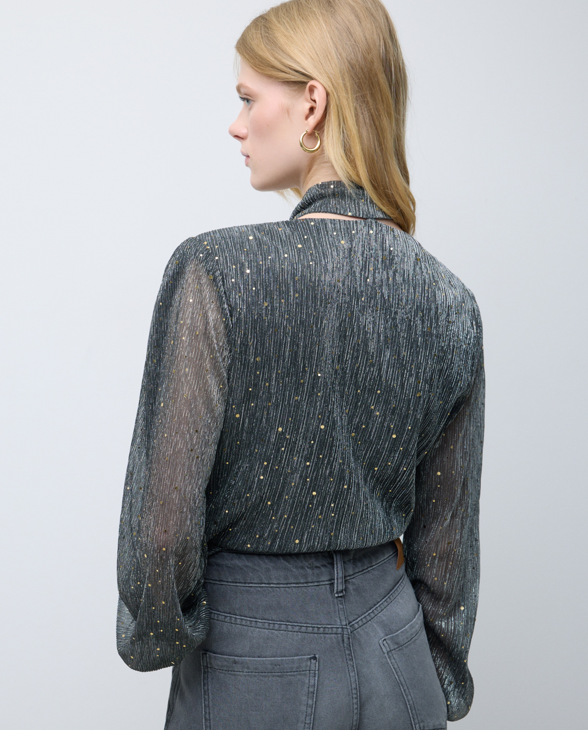 Body Liso de Manga Comprida 820 Cinzento Médio-4