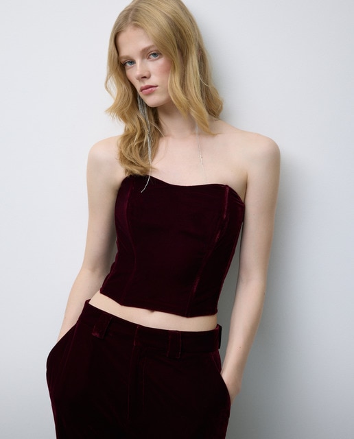 Imagen 0 de Top sin mangas de terciopelo de mujer