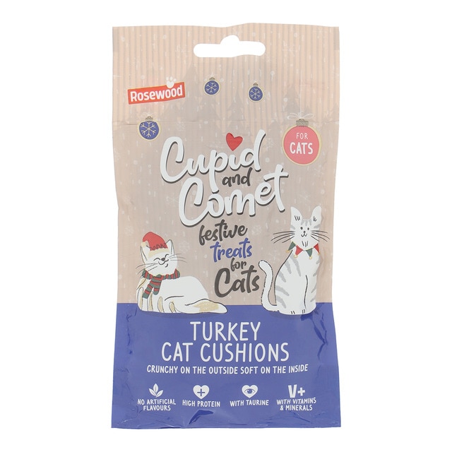 Imagen 0 de Snack para gatos adultos bocaditos crujientes Rosewood pavo y arándanos 60 g