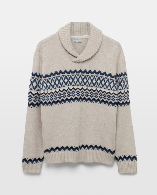 Imagen 0 de Jersey de jacquard de cuello chal de hombre