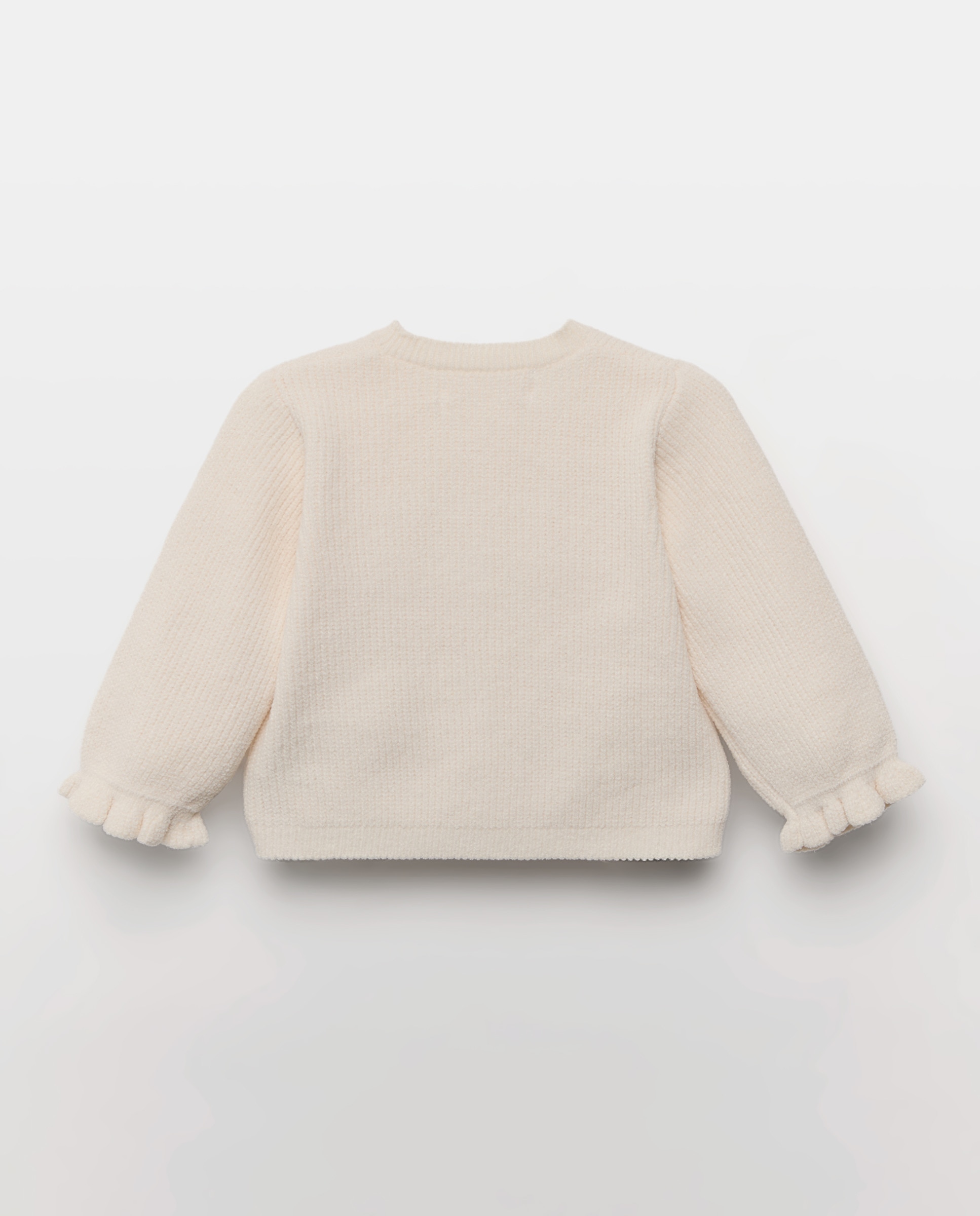 Casaco de Tricot Liso de Bebé 120 Cru-2