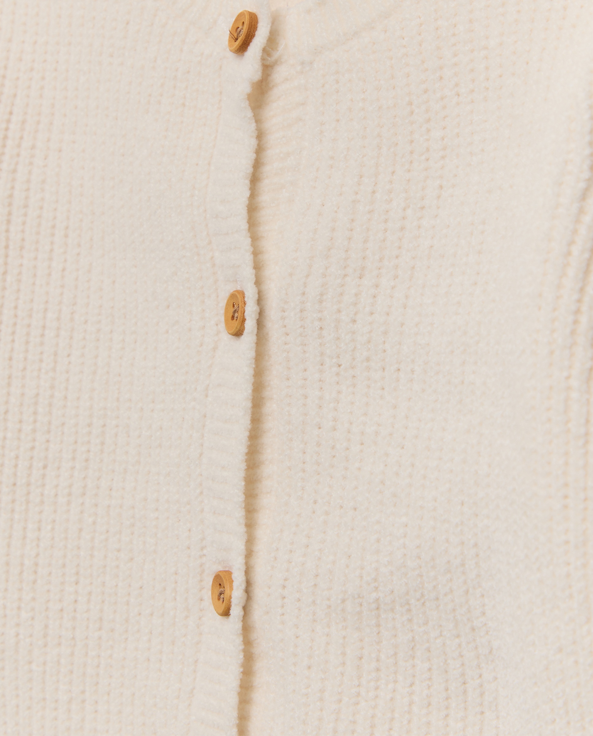 Casaco de Tricot Liso de Bebé 120 Cru-3