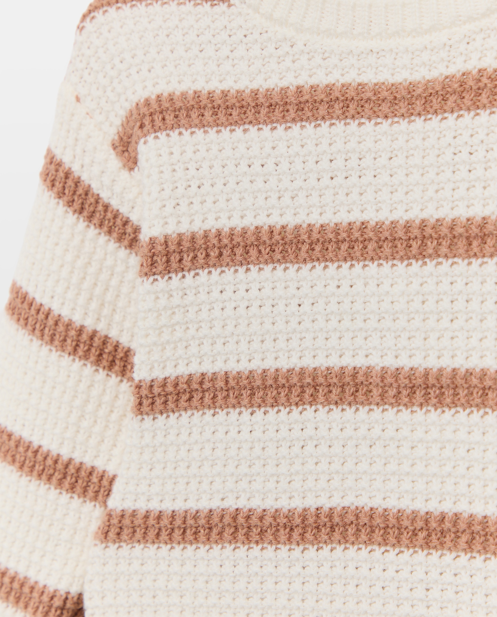 Babygrow de Tricot de Bebé às Riscas com Manga Comprida Baby El Corte Inglés Castanho-3