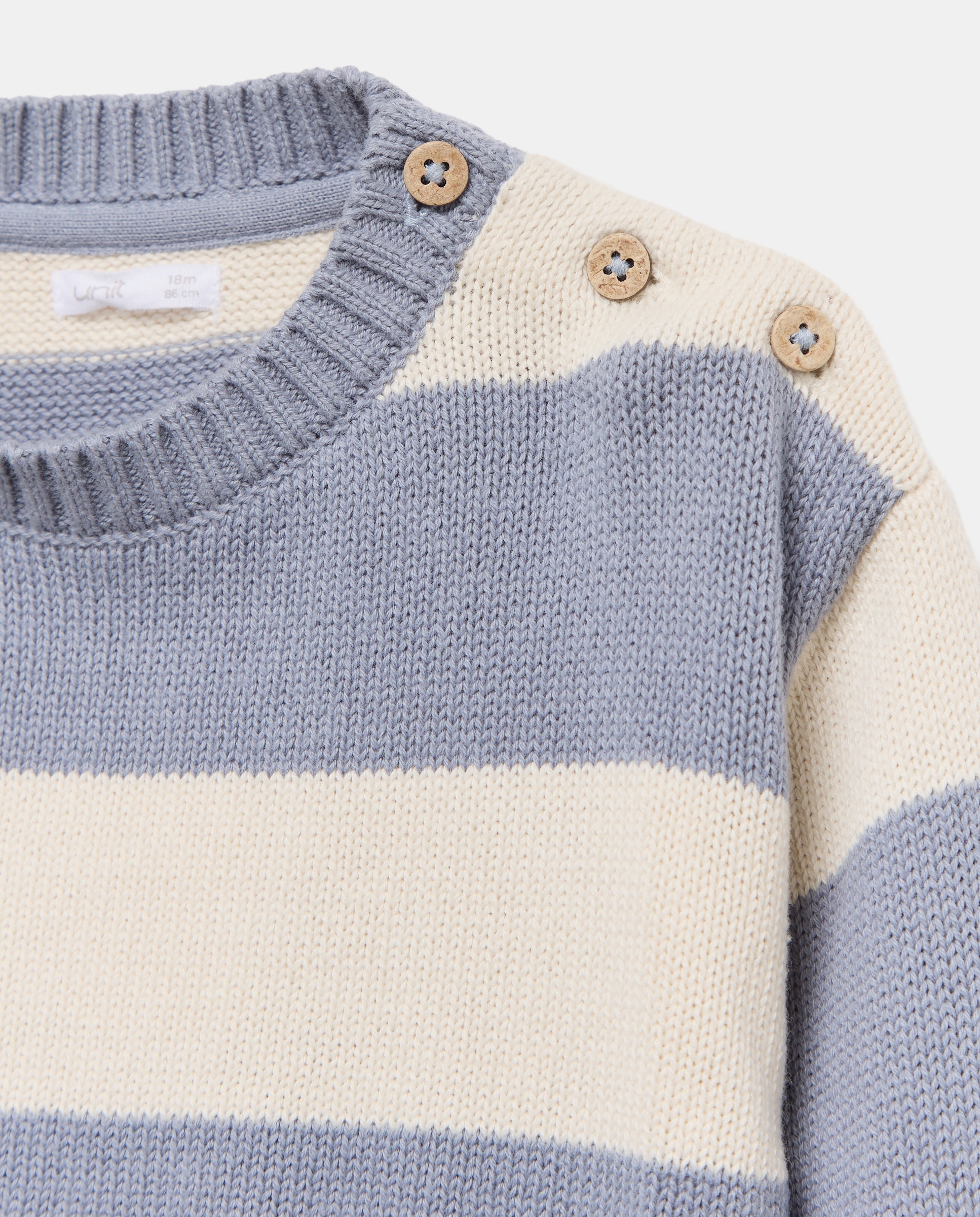 Jersey de bebé cuello caja rayas 400 Azul-3