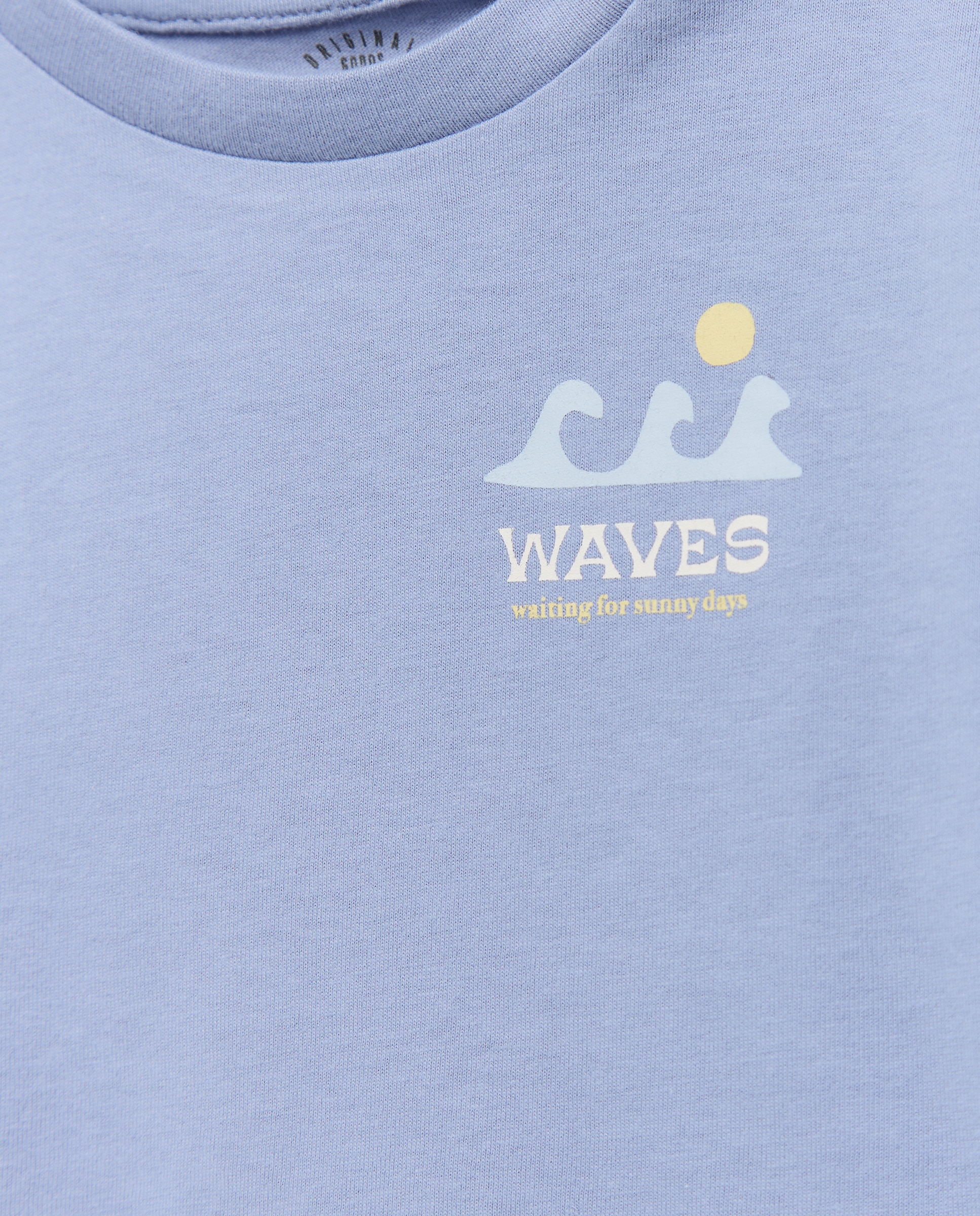 Camiseta de bebé estampada manga larga 400 Azul-3