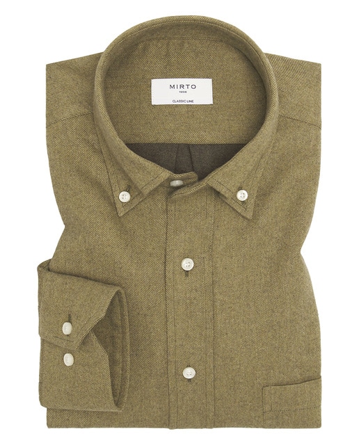 Imagem 0 de Camisa Casual de Flanela Lisa com Manga Comprida Tamanhos Grandes