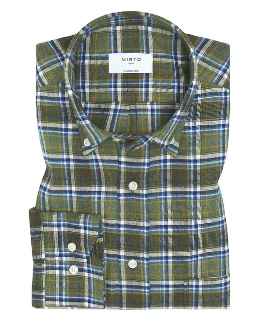 Imagem 0 de Camisa Casual de Flanela aos Quadrados com Manga Comprida Tamanhos Grandes