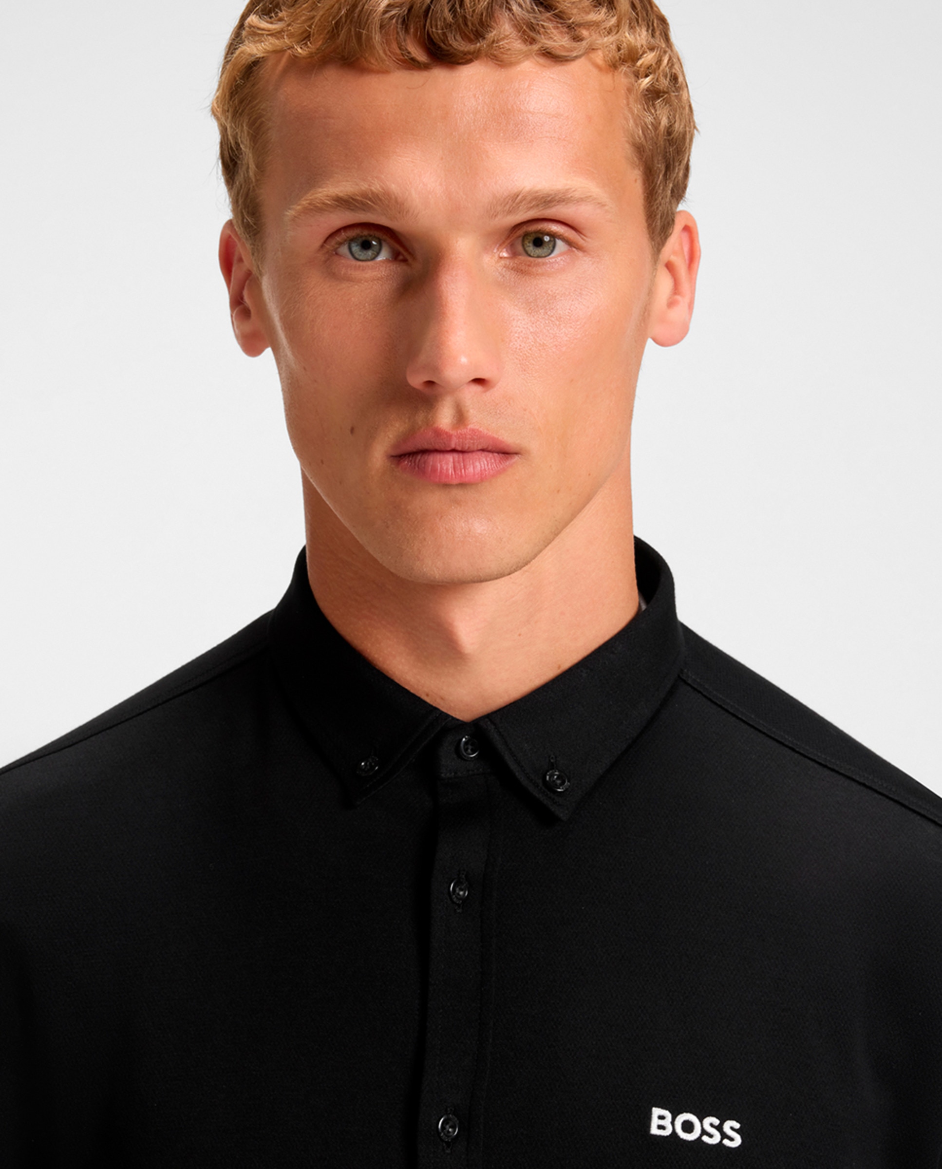Camisa de Manga Comprida Tamanhos Grandes Preto-2