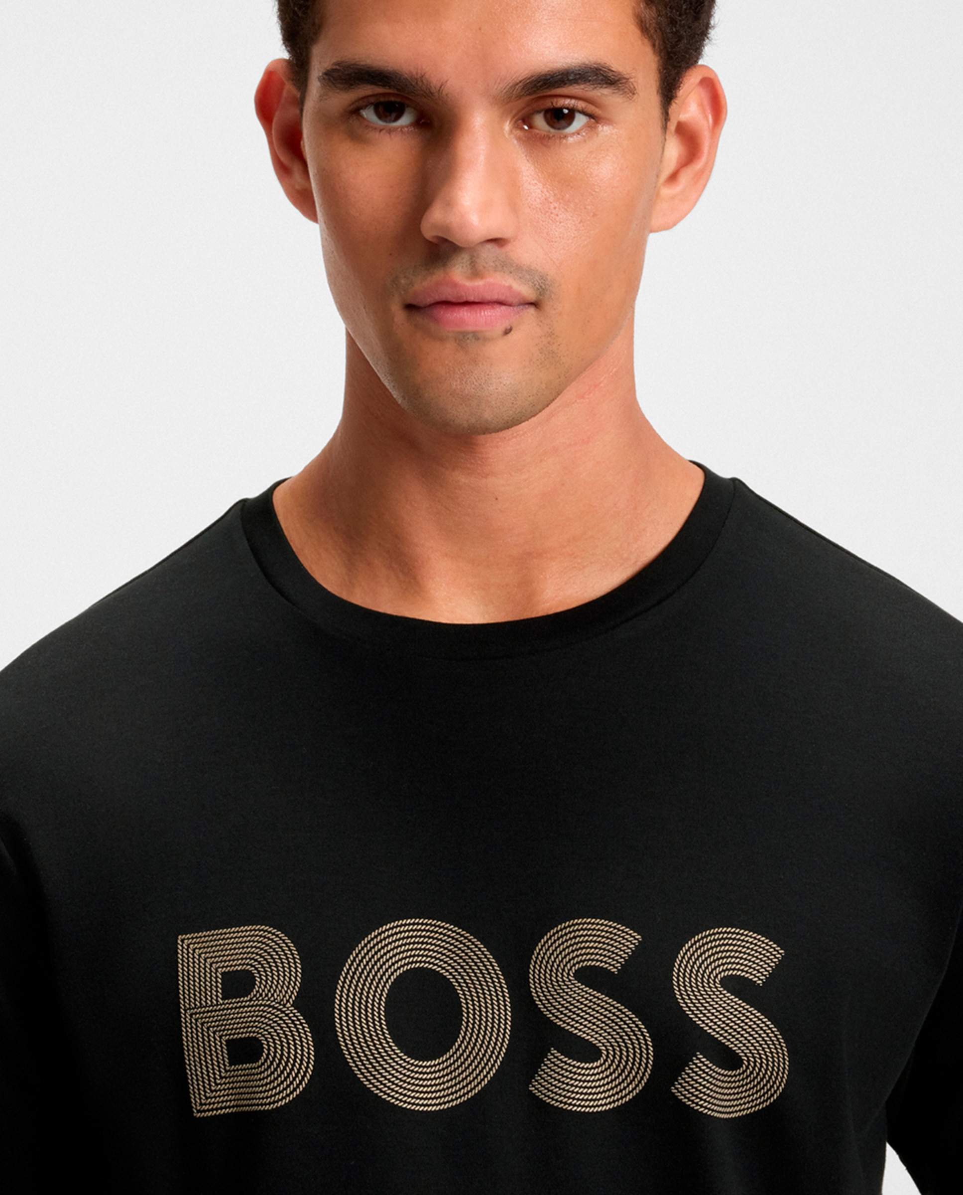 T-shirt de Manga Curta Tamanhos Grandes Preto-2