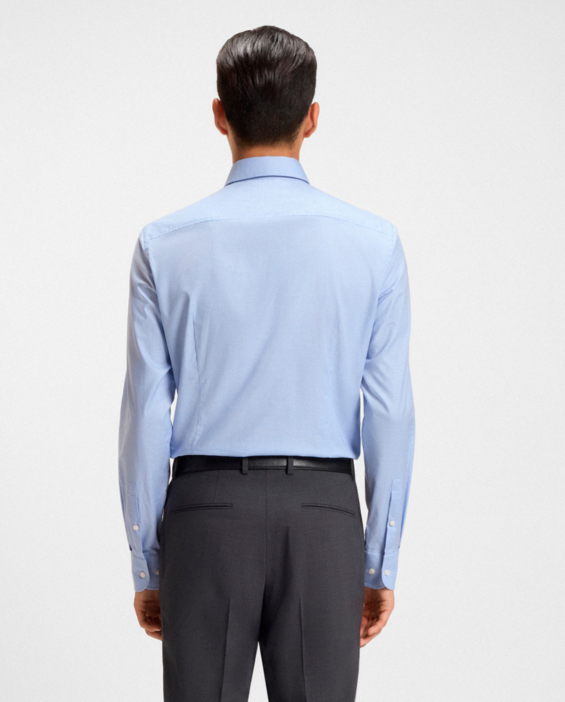 Camisa de Algodão com Manga Comprida Azul-2