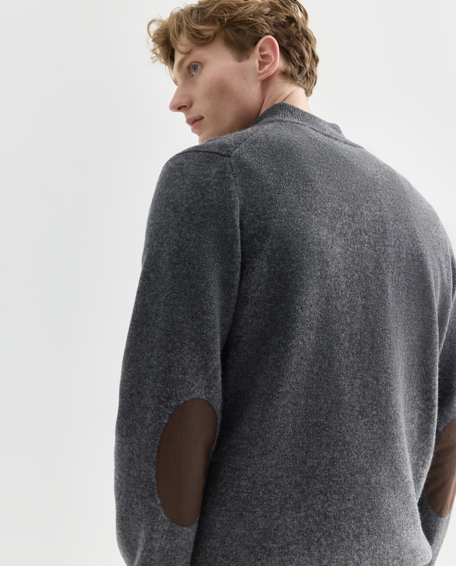 Camisola de Malha Lisa com Meio Fecho de Correr e Logótipo Bordado Cinzento-escuro-3