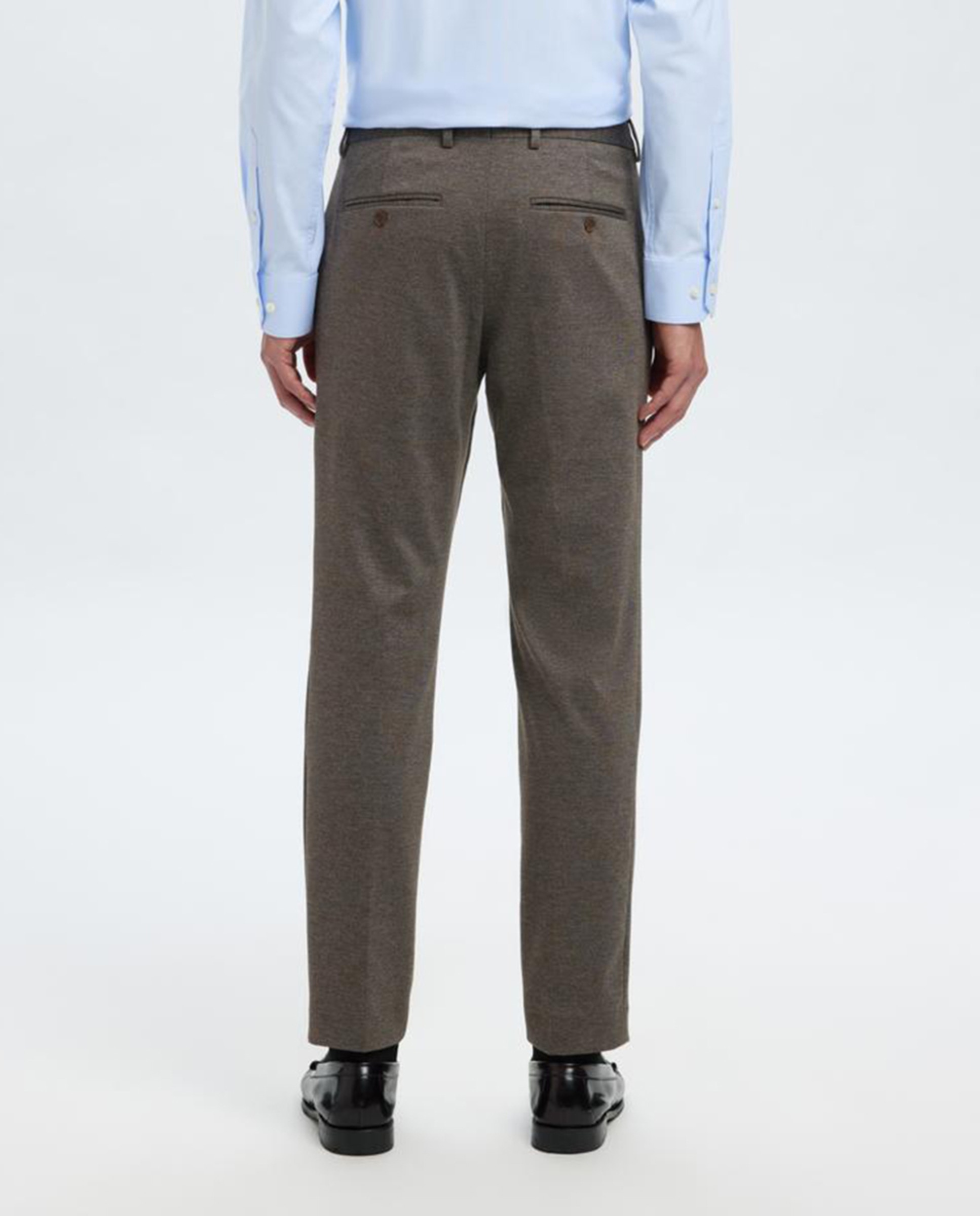 Calças de Fato Slim Fit Castanho-3