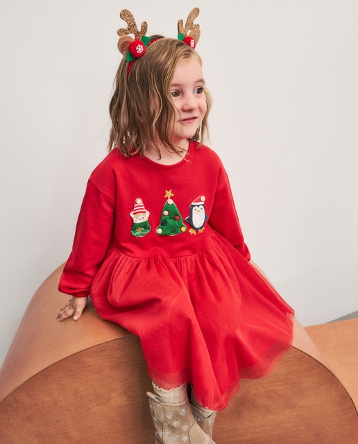 Imagen 0 de Vestido largo de niña cuerpo felpa falda de tul