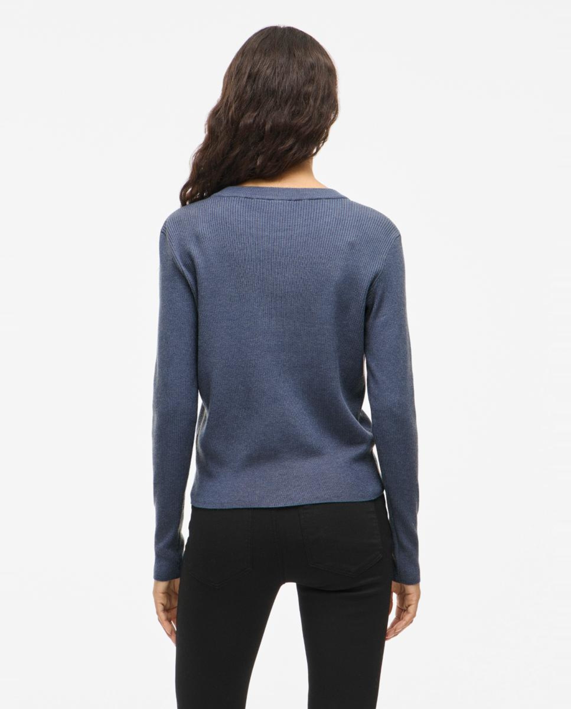 Camisola de malha com decote redondo Azul-índigo-4