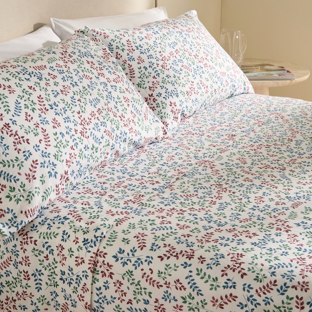 Imagen 0 de Juego de sábanas con bajera franela algodón Leafs