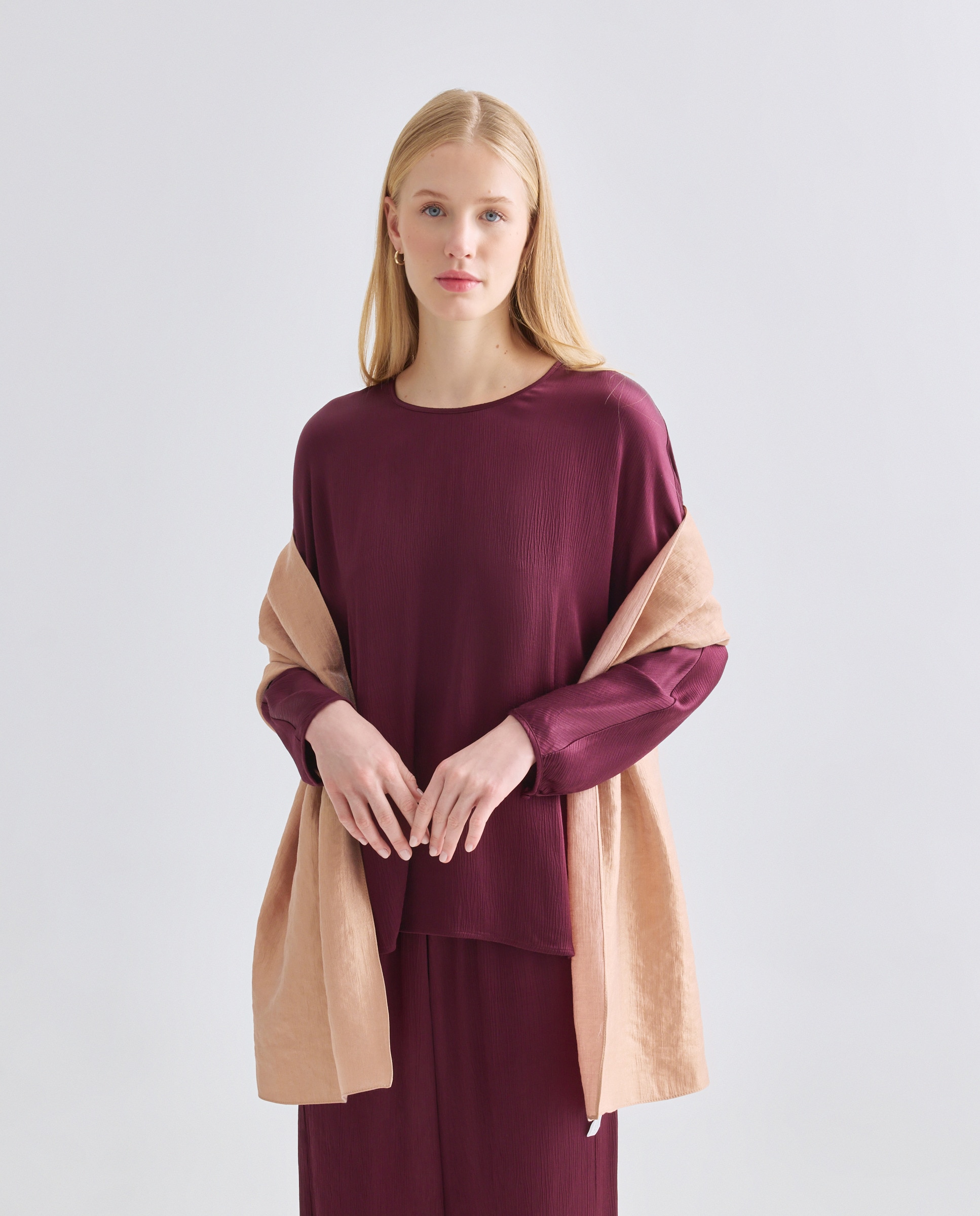 Écharpe de Festa Aveludada Salmão-1