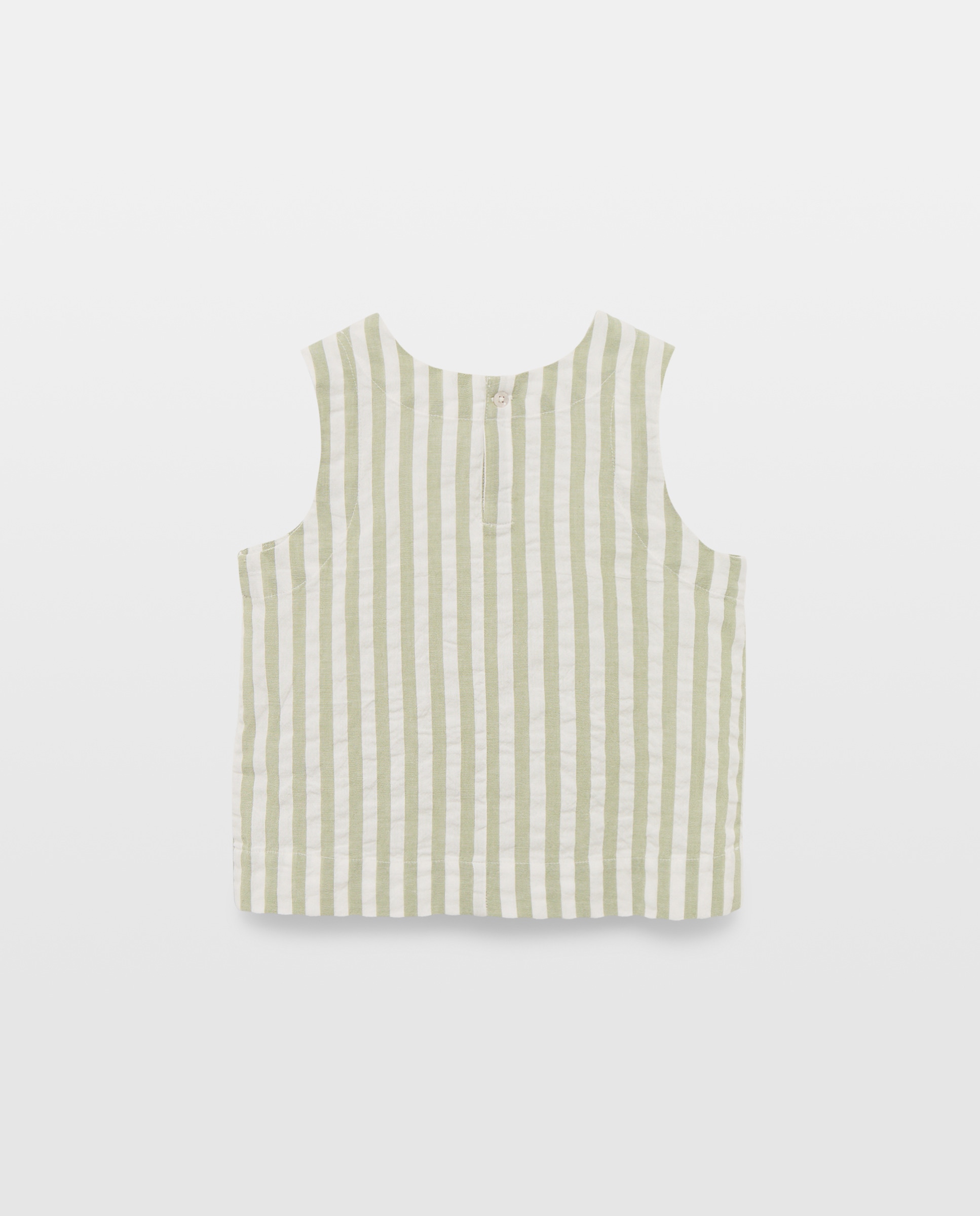 Blusa niña de rayas seersucker set 520 Kaki-2