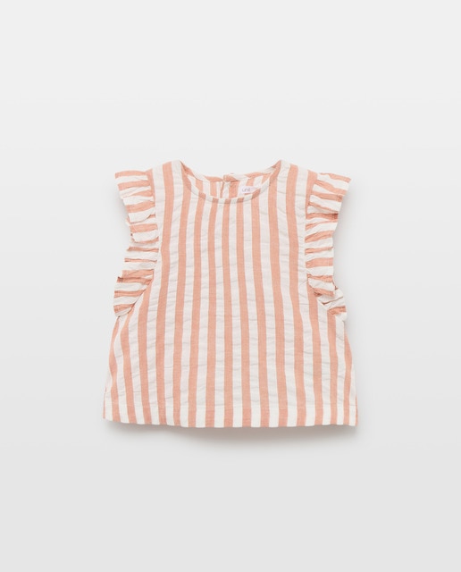 Imagen 0 de Blusa bebé niña con rayas seersucker set