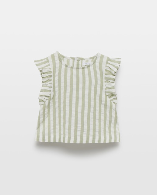Imagen 0 de Blusa bebé niña con rayas seersucker set
