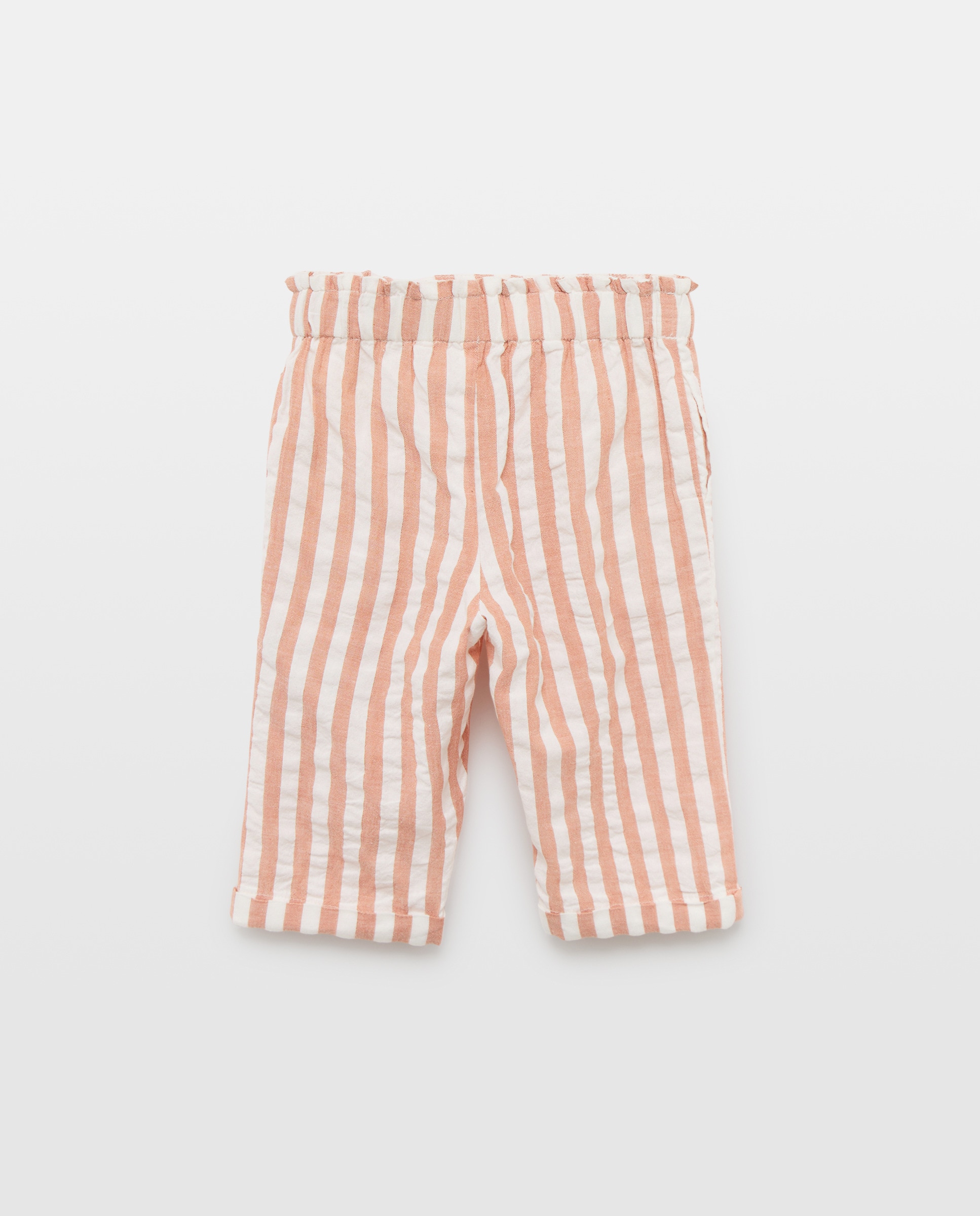 Pantalón bebé niña seersucker set Naranja quemado-2