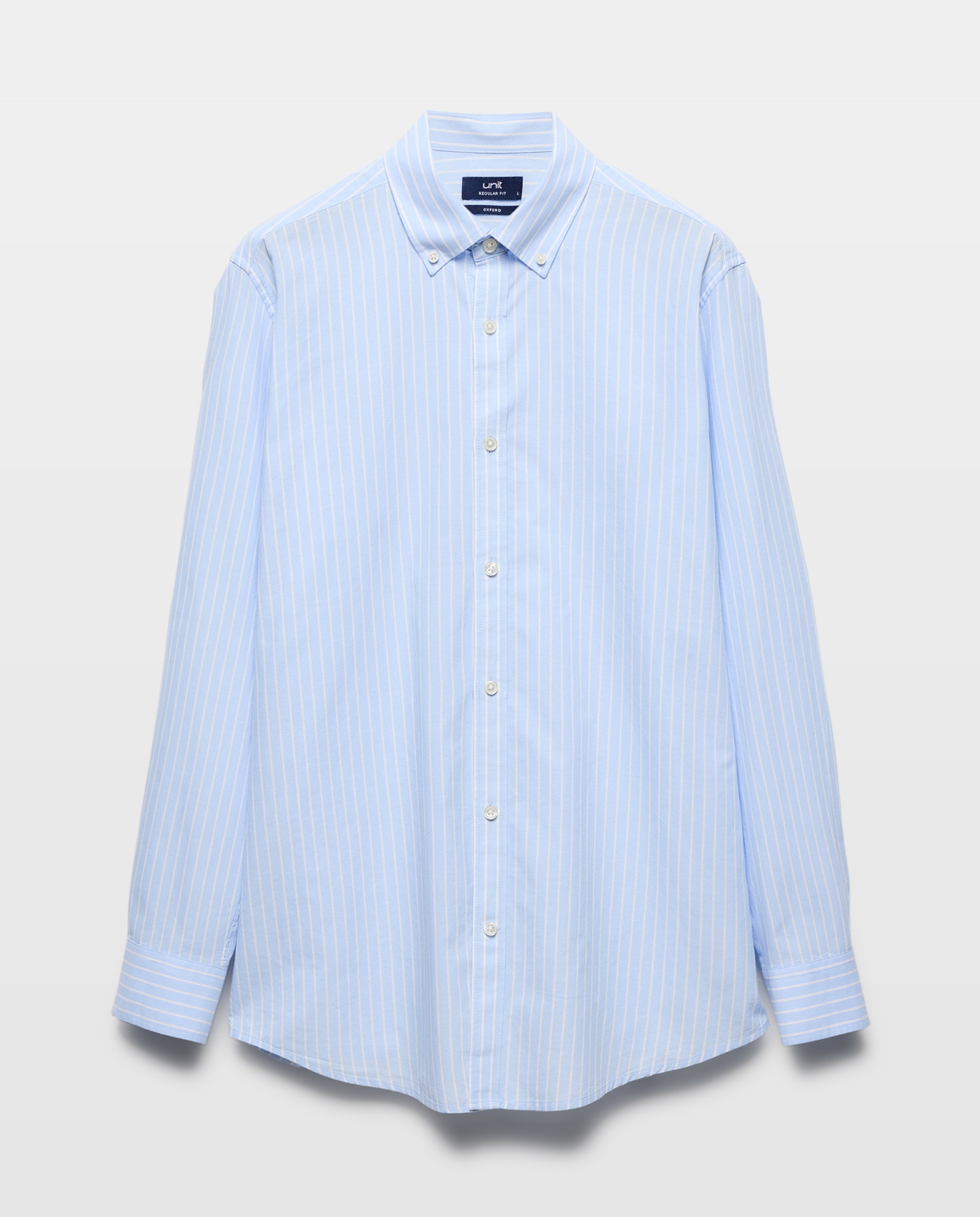 Camisa sport hombre chambray con rayas 410 Azul claro-4