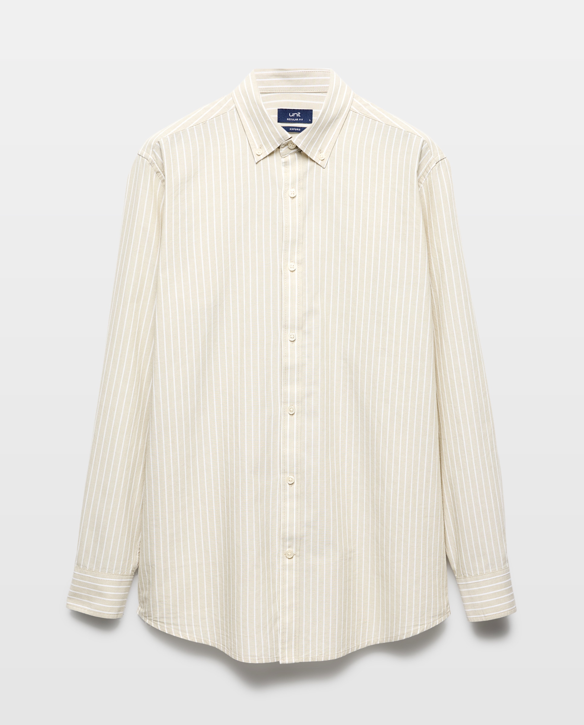 Camisa sport hombre chambray con rayas 520 Kaki-4