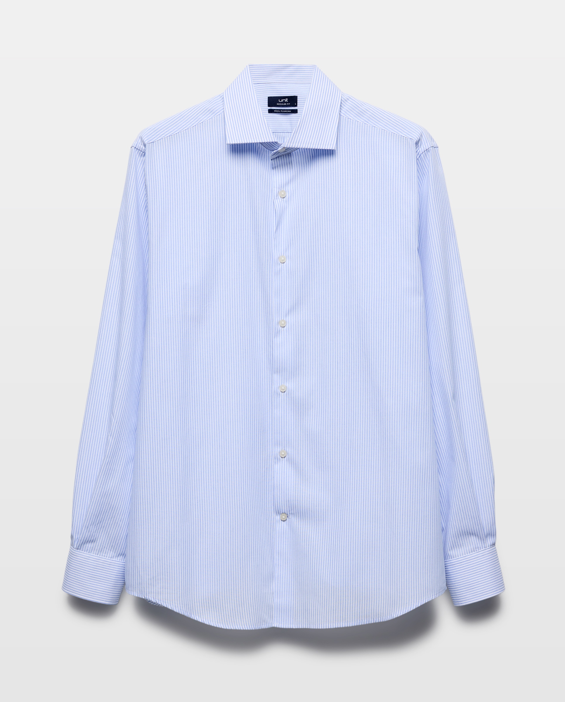 Camisa vestir hombre rayas classic fit 410 Azul claro-4