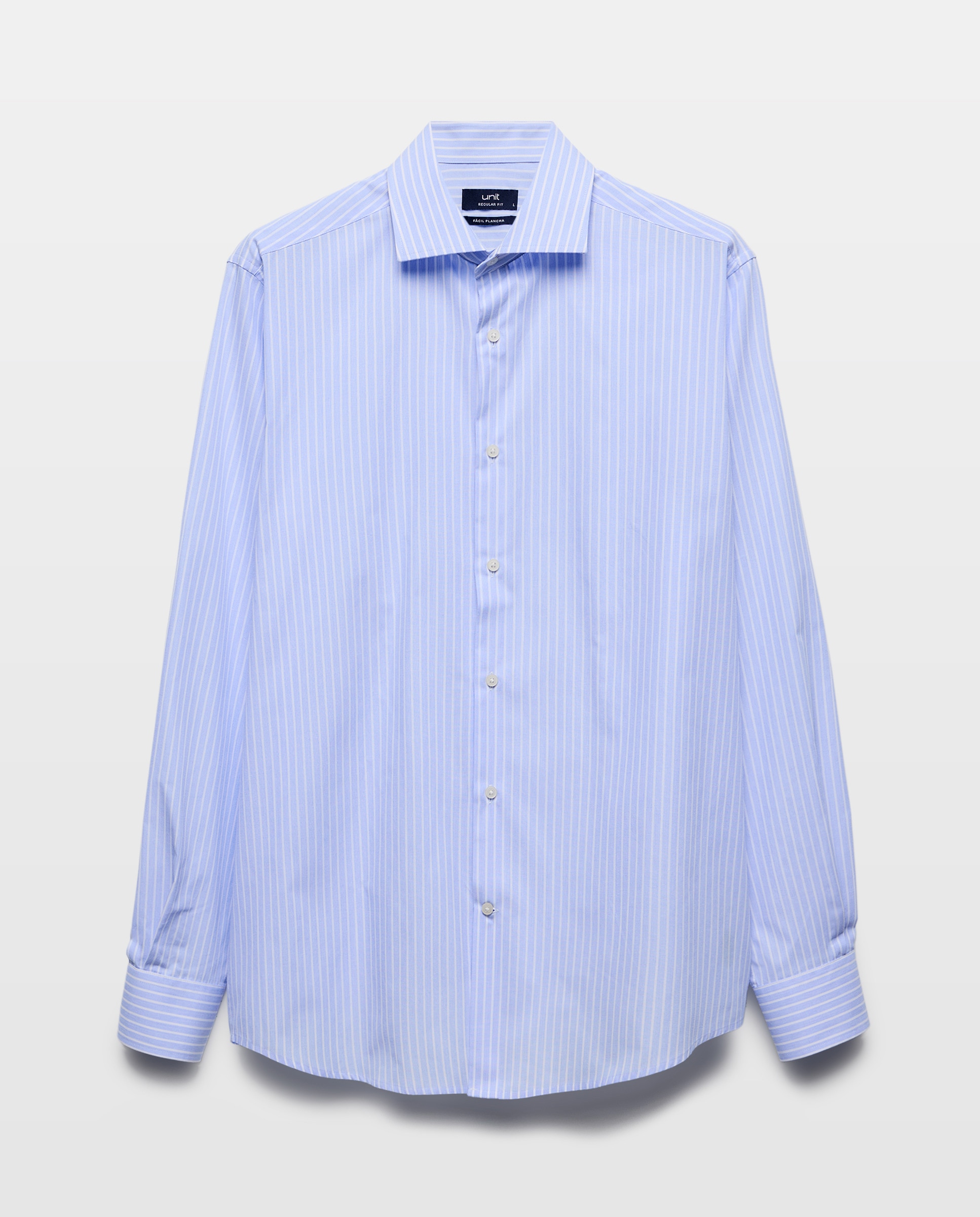Camisa vestir hombre rayas classic fit 410 Azul claro-4