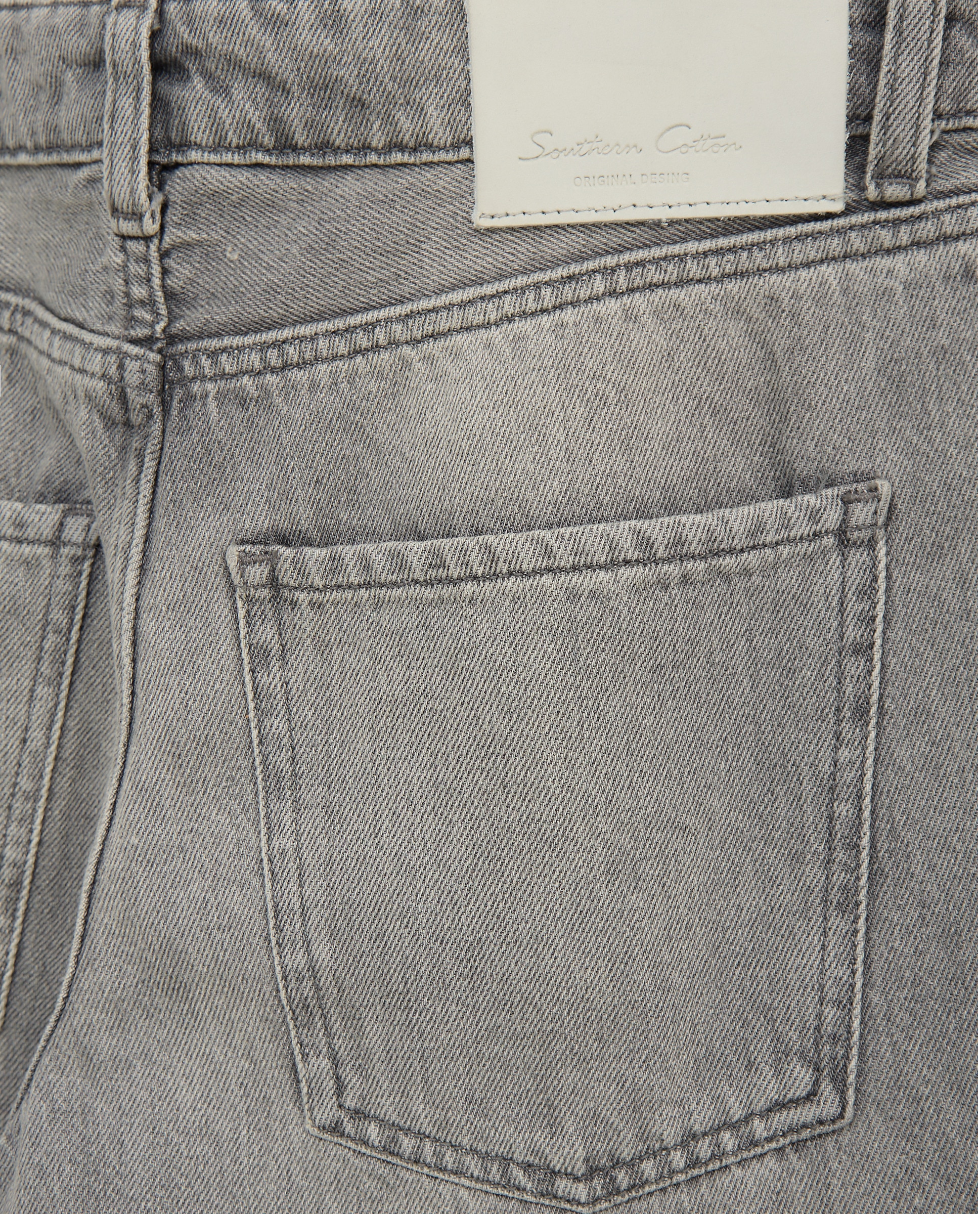 Jeans Straight de Algodão 820 Cinzento Médio-5