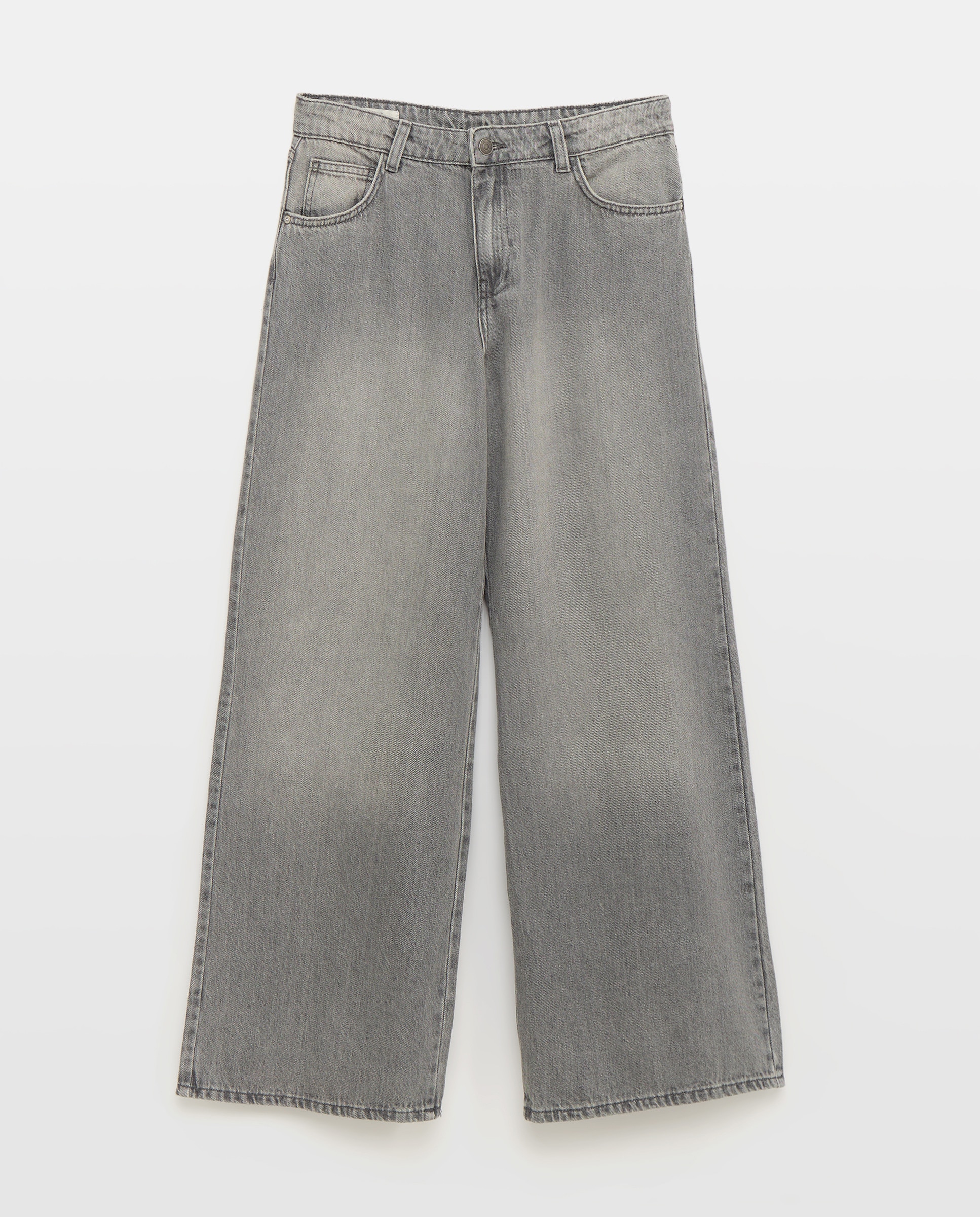 Jeans Straight de Algodão 820 Cinzento Médio-4