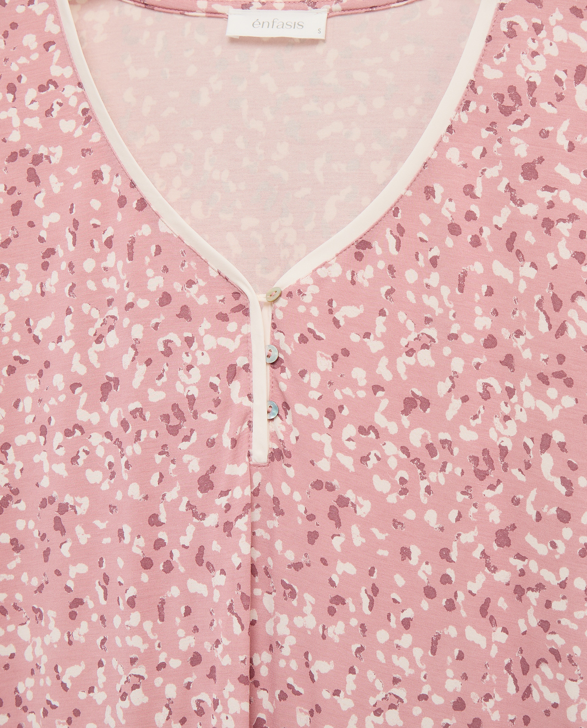 Camisa de Dormir com Estampado Floral e Manga Comprida Rosa-4