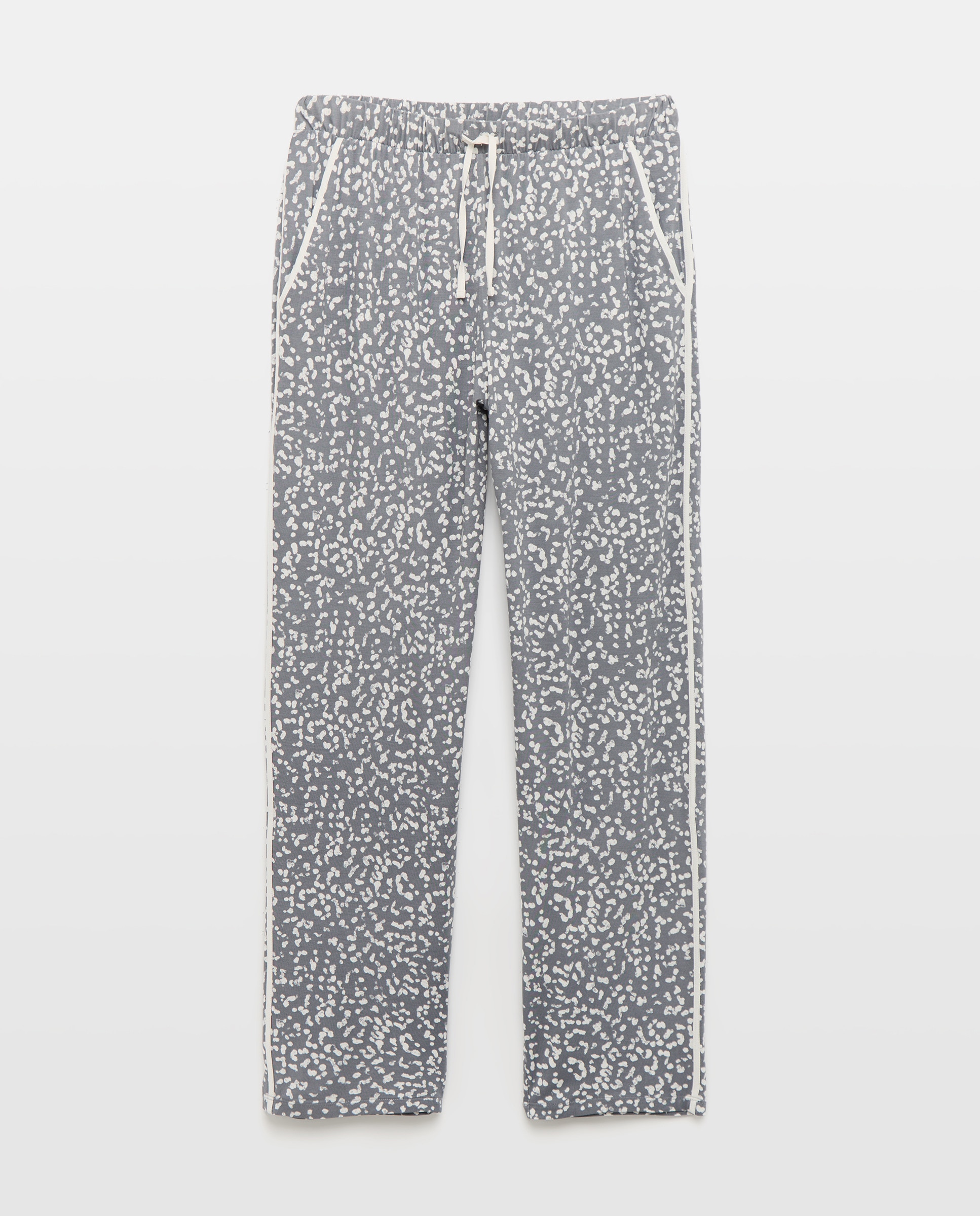 Calças de Pijama com Estampado Floral Preto-4