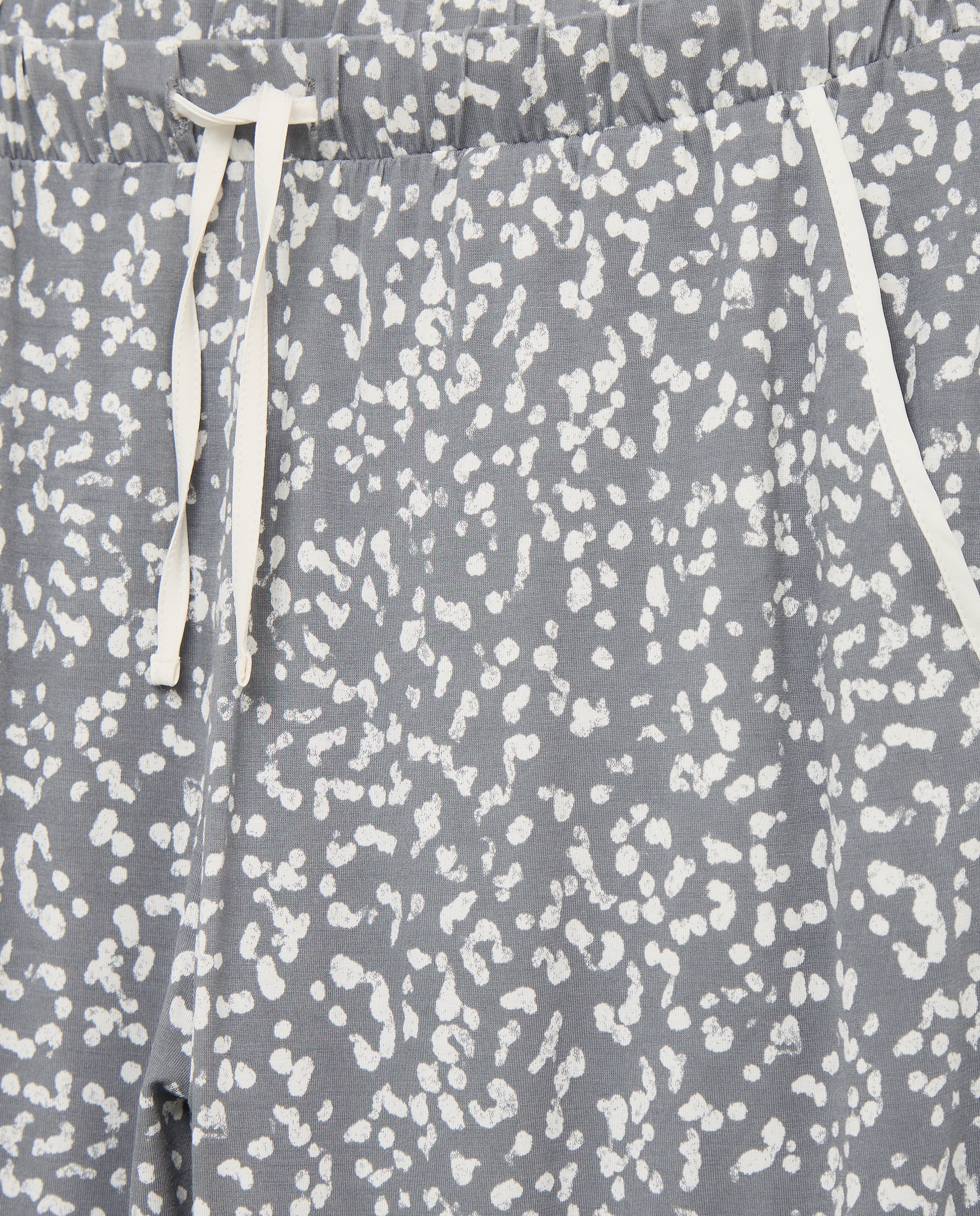 Calças de Pijama com Estampado Floral Preto-5